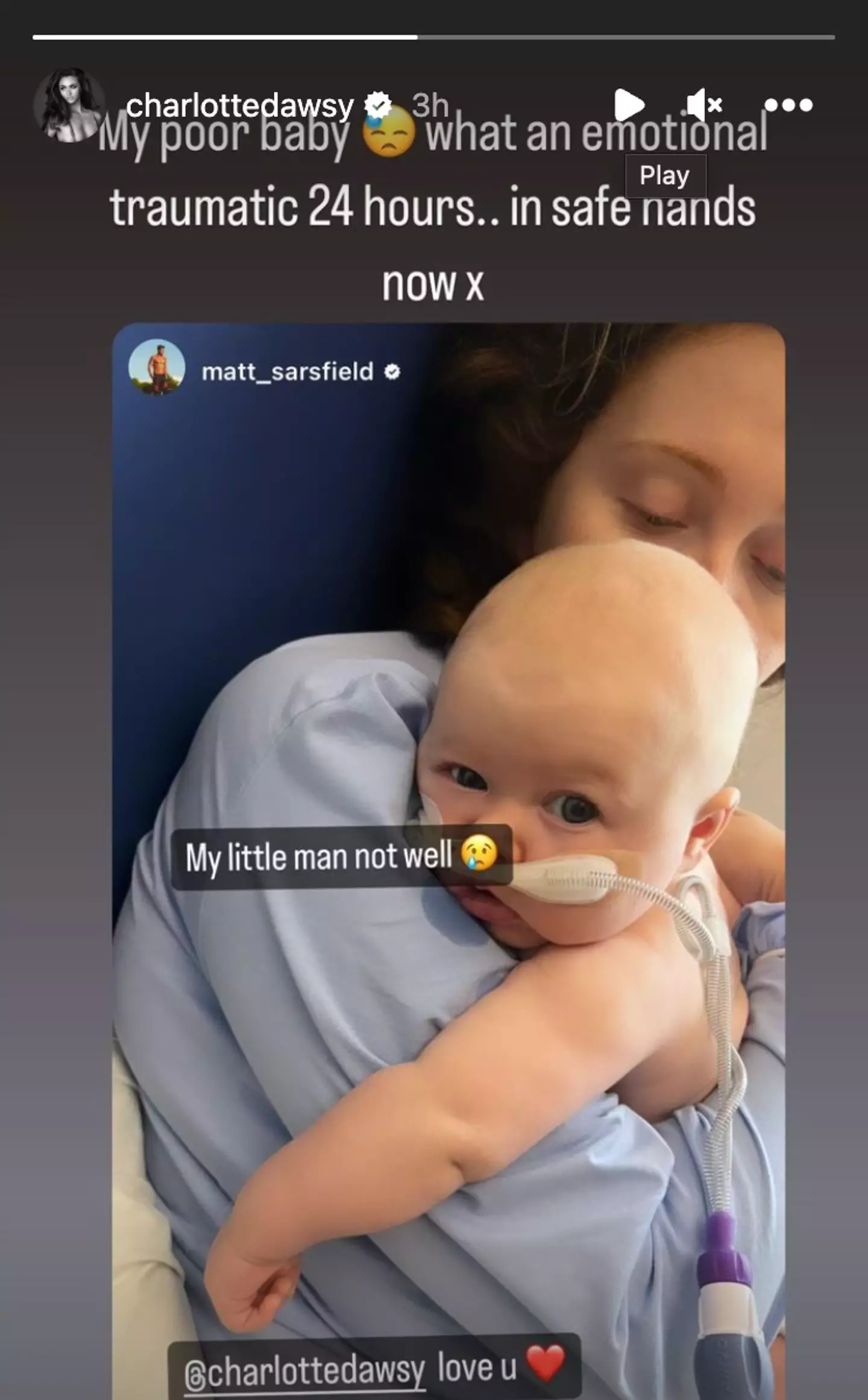 Charlotte shared an update herself on Instagram.