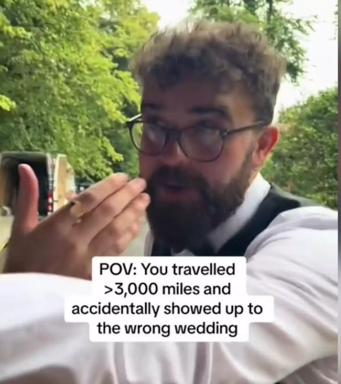 The groom at the wrong wedding was a great sport.