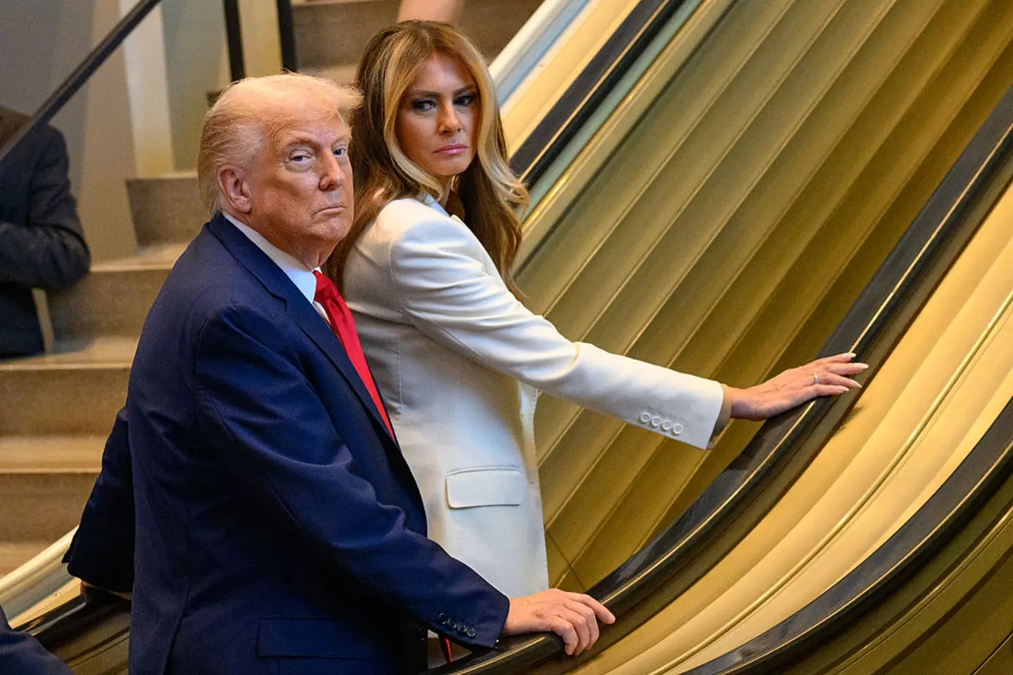 Trump claimed a 'triple sabotage' following the escalator, teleprompter and sound mishap (Alexi J. Rosenfeld / Stringer / Getty Images)
