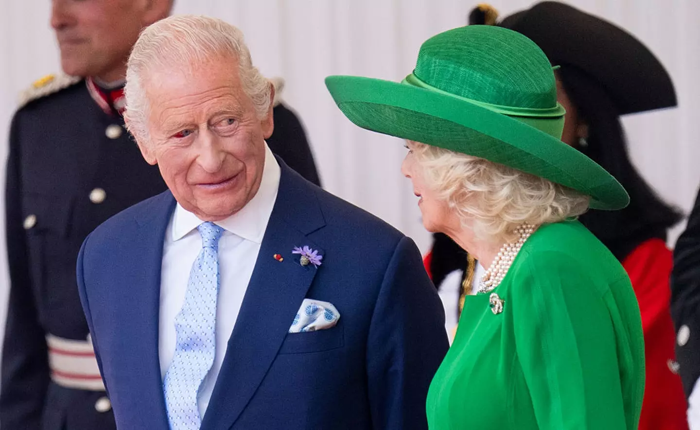 King Charles III left some royal fans concerned after they spotted his bloodshot right eye (Mark Cuthbert / Contributor / Getty Images)