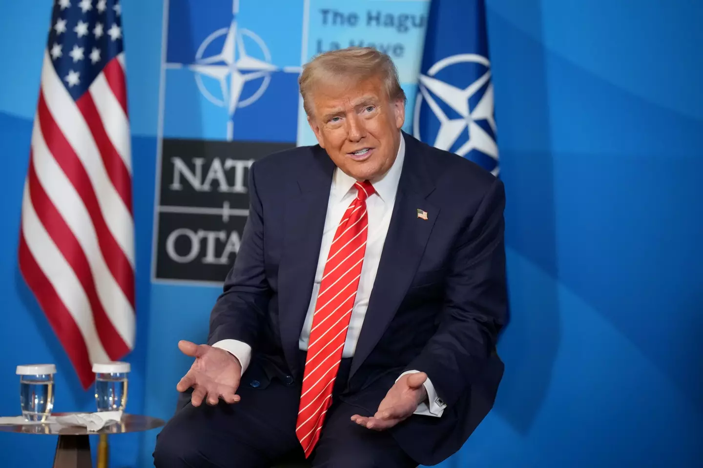 Trump also discussed the leak during the NATO summit (Chip Somodevilla/Getty Images)t