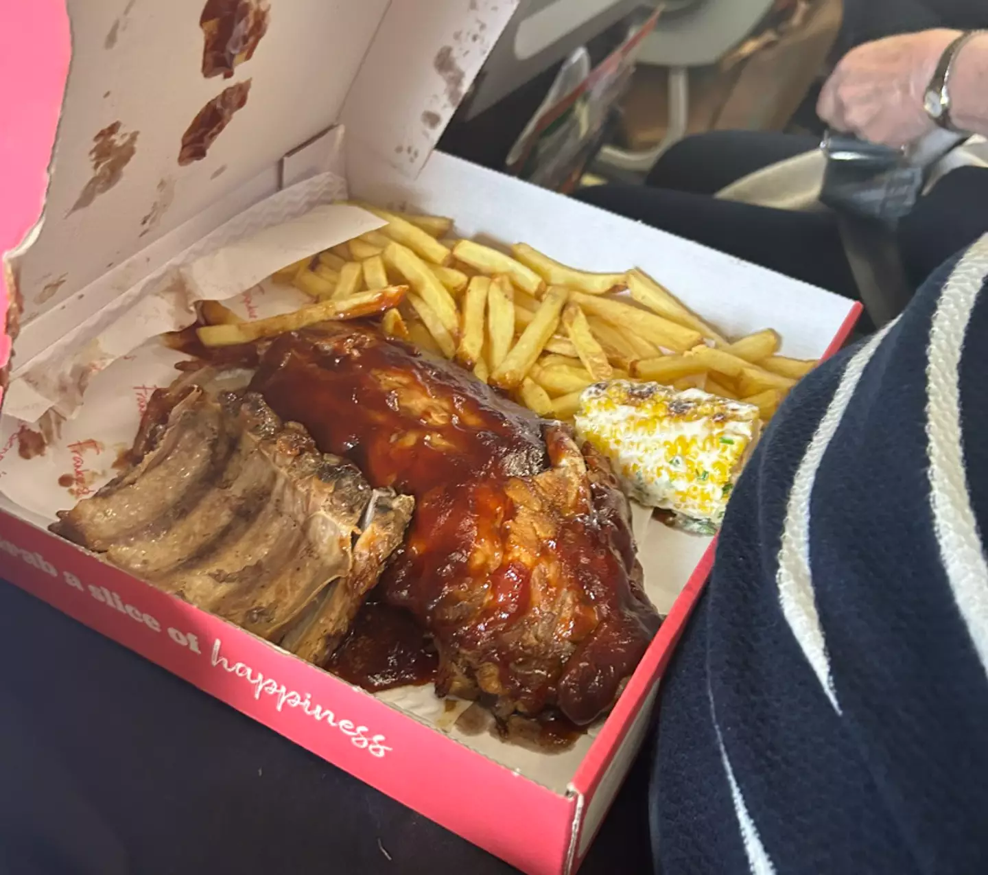 I hope he at least had a lot of napkins.