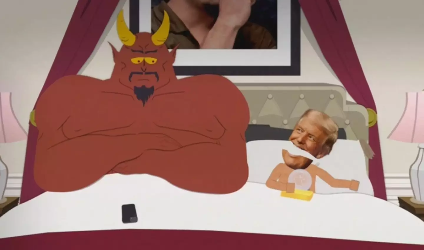 Trump has got into bed with Satan on the animated sitcom a few times now (Comedy Central)