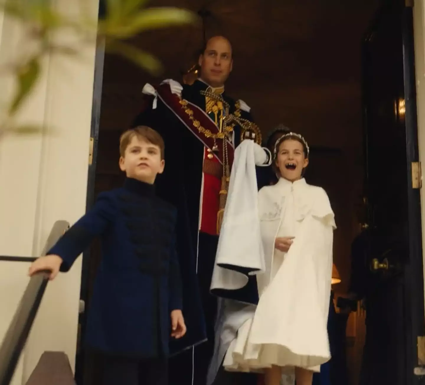 The Royal kids were delighted with the carriage that would be transporting them to Westminster Abbey.