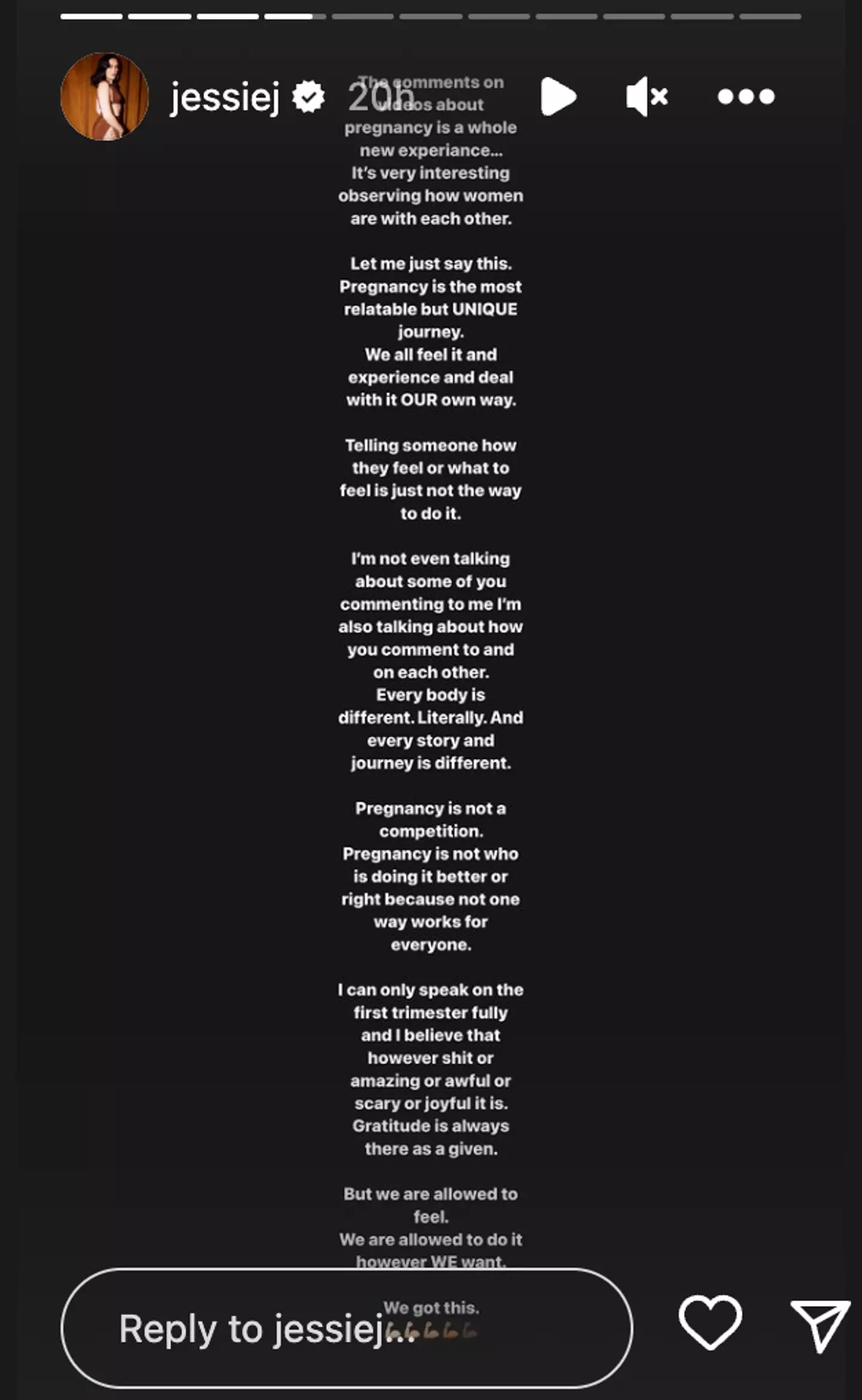 The singer has called out comments made about her pregnancy.