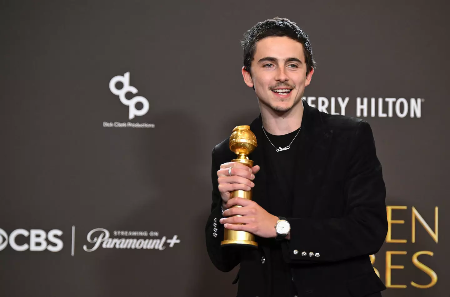 Chalamet gave Jenner a shout-out during his acceptance speech (Gilbert Flores/2026GG/Penske Media via Getty Images)