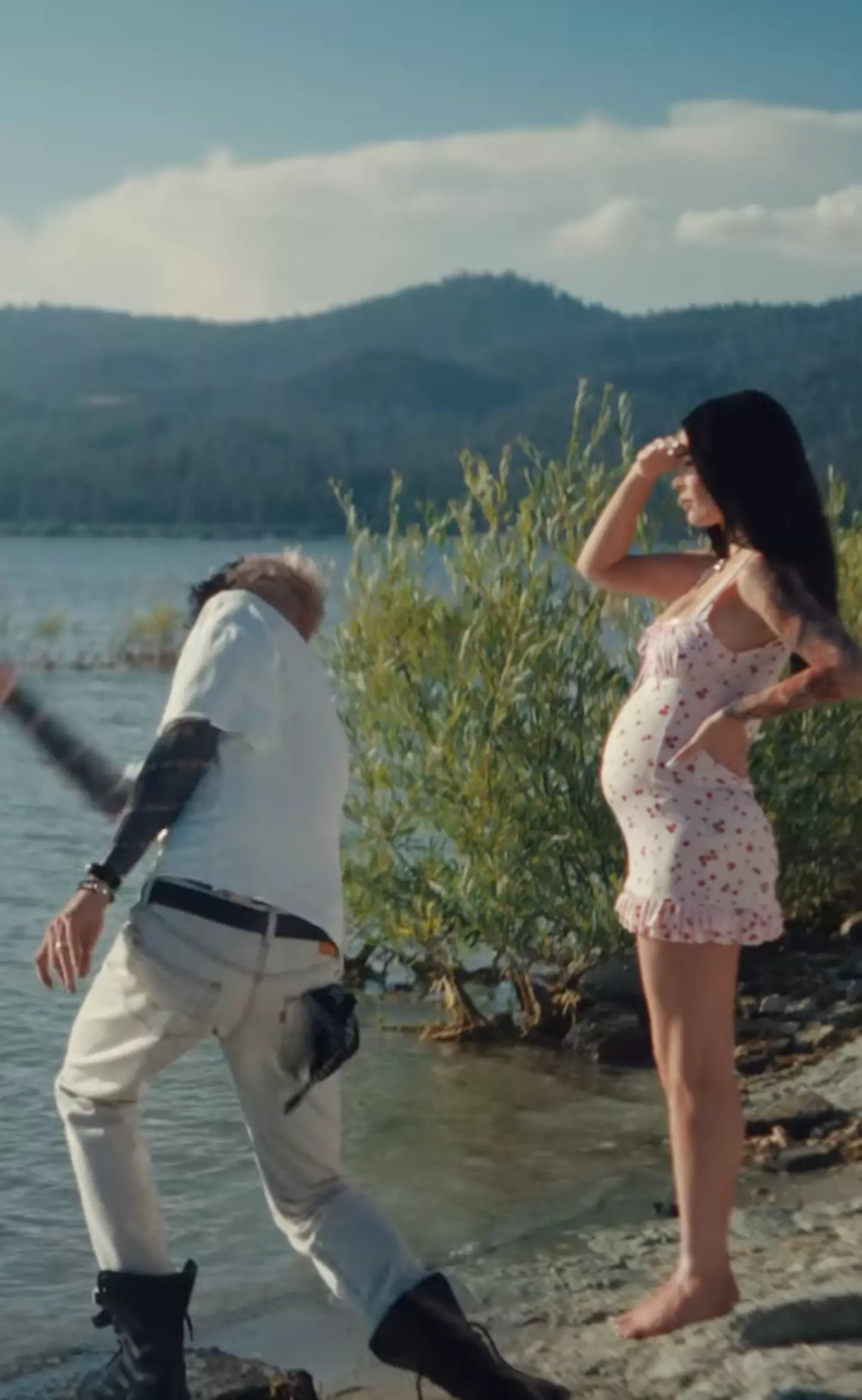 The music video features Megan Fox sporting a 'baby bump'. (Bad Boy Records)