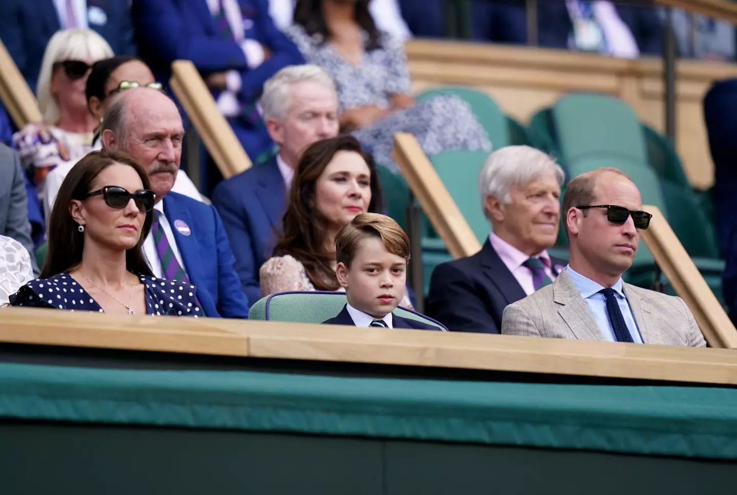 Prince George at Wimbledon with his parents, the Duke and Duchess of Cambridge.