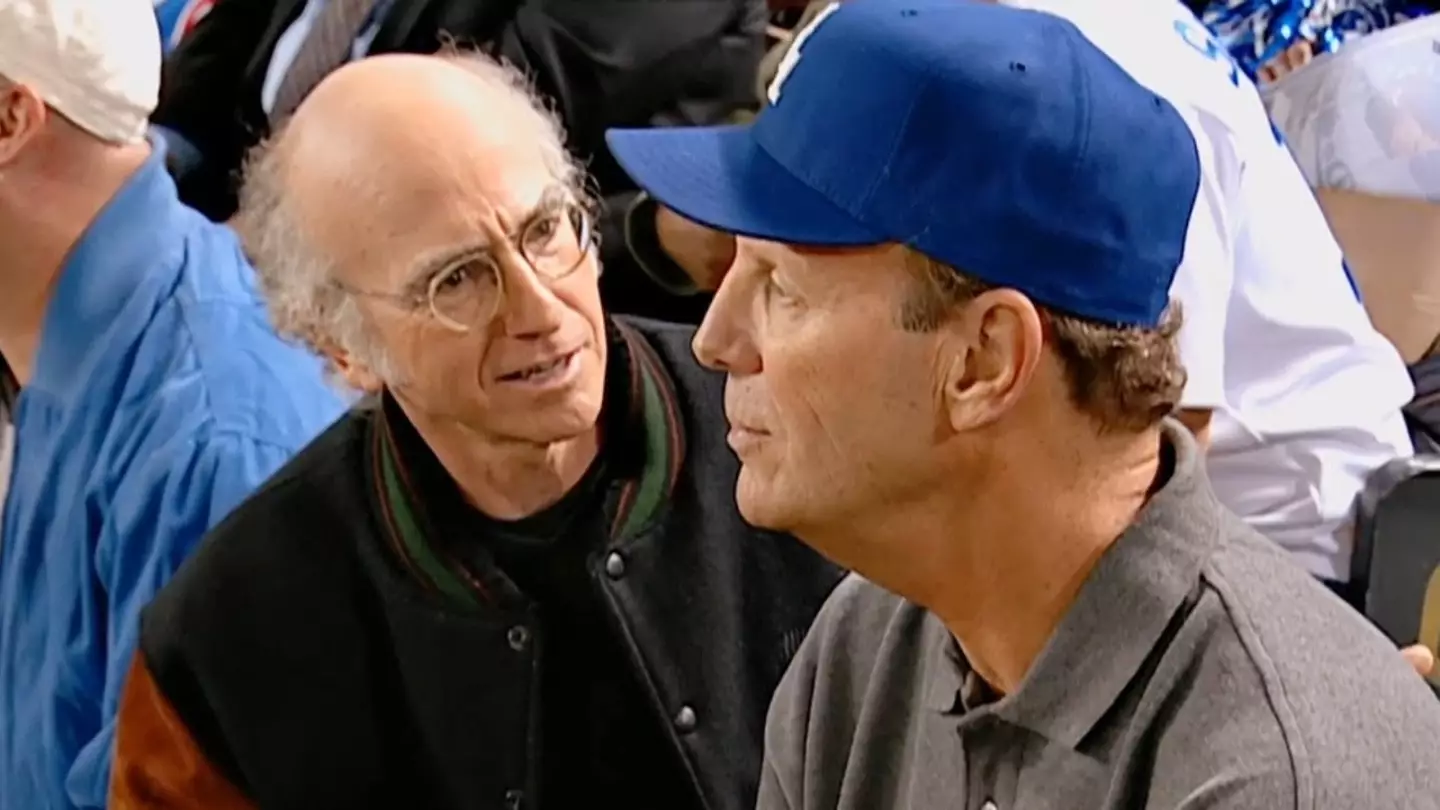 Larry David and Larry Funkhouser during the Dodgers game episode (HBO)