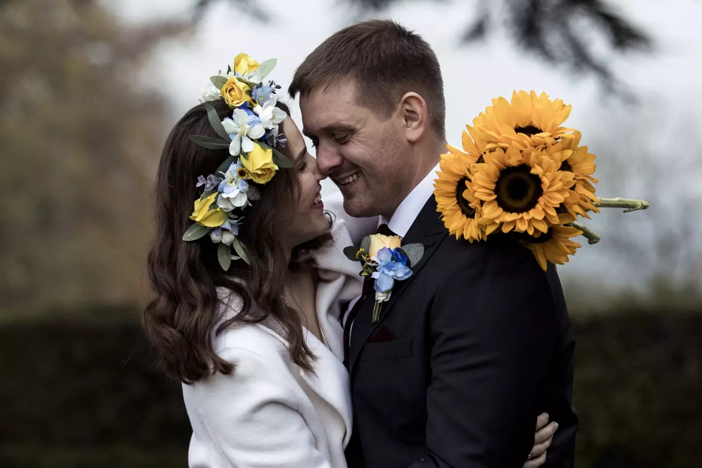 The Ukrainian couple tied the knot in the UK.