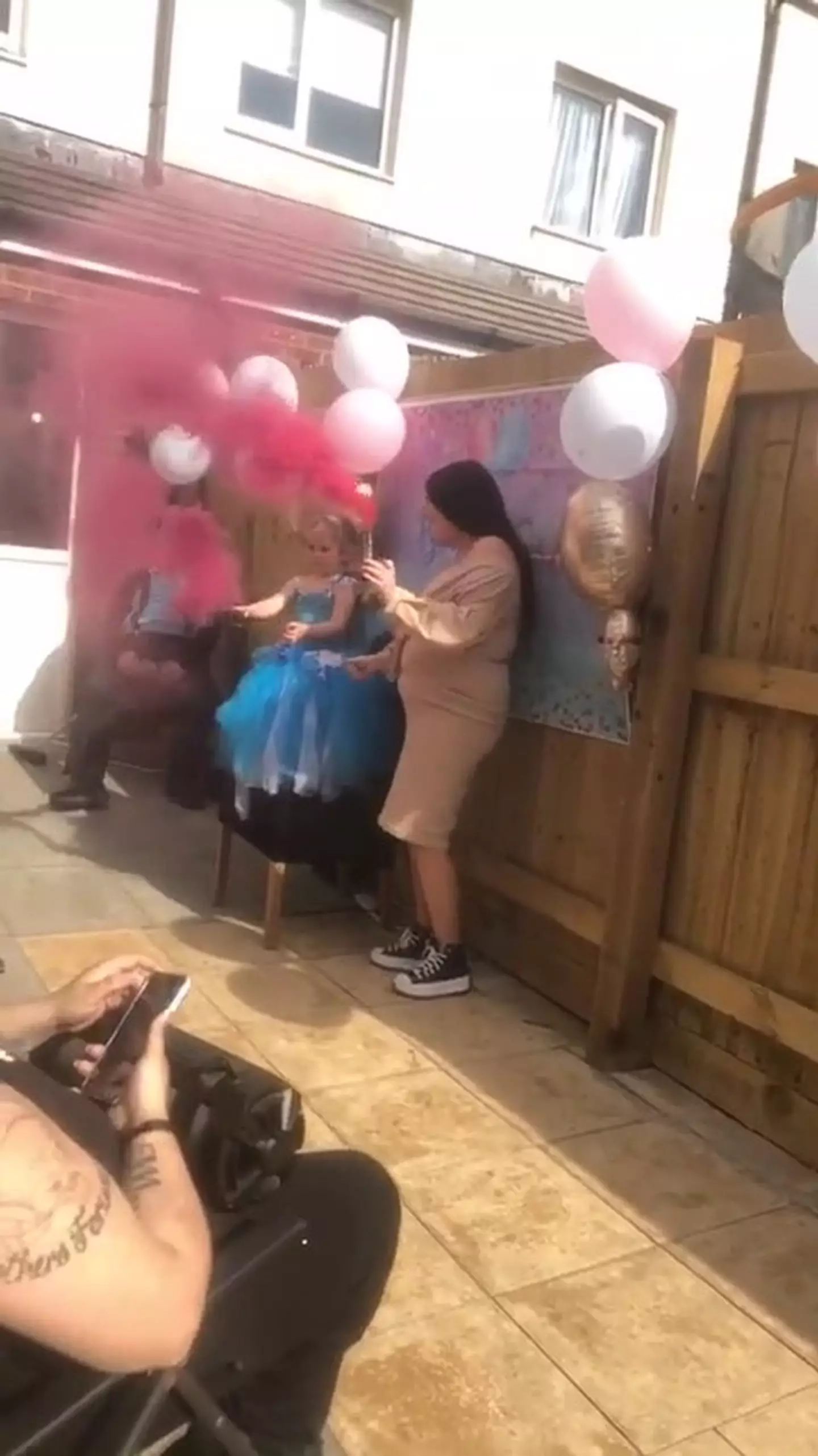 At first the reveal went well and her family could be heard clapping (