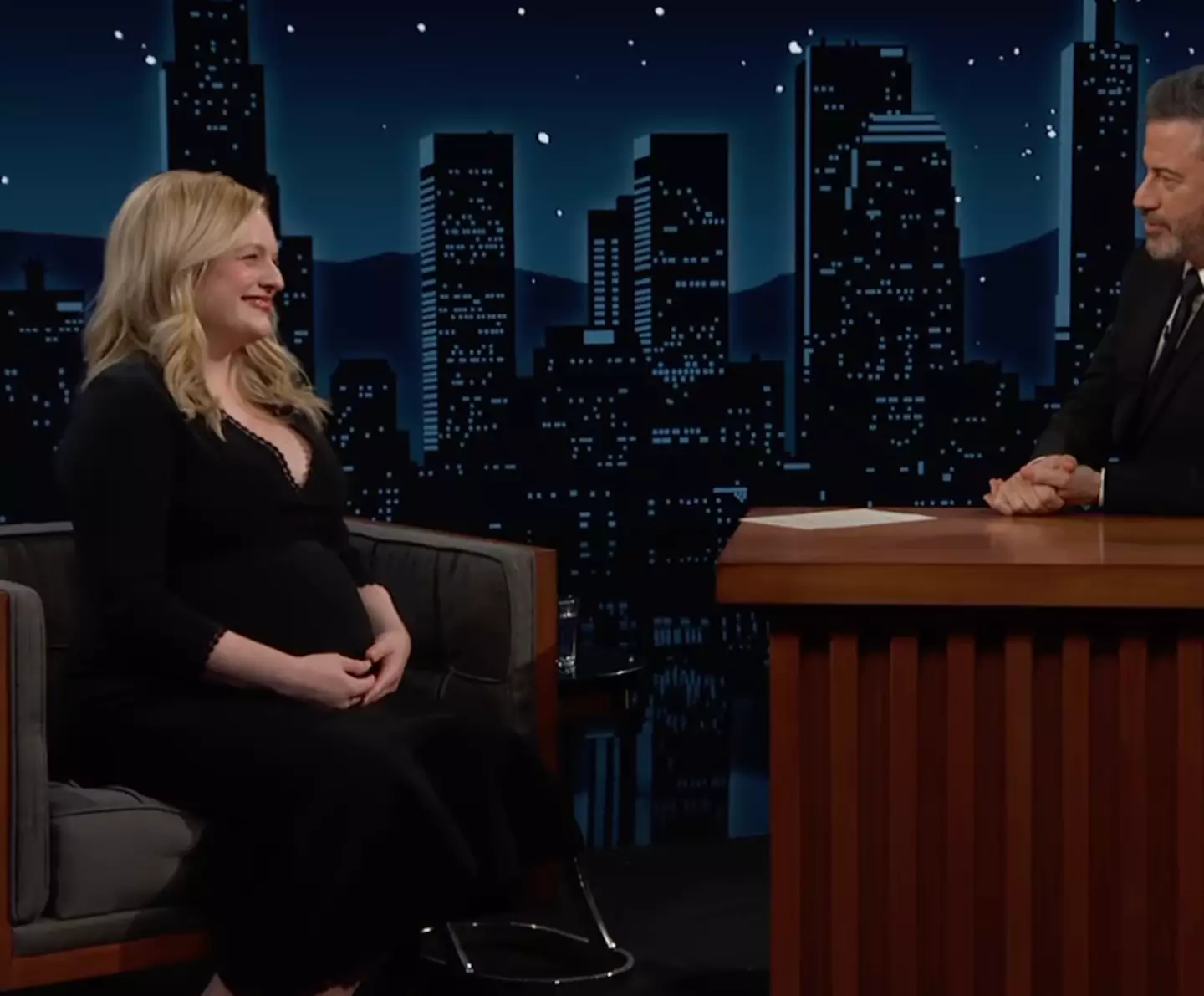 Elisabeth Moss revealed the exciting news on Jimmy Kimmel Live!