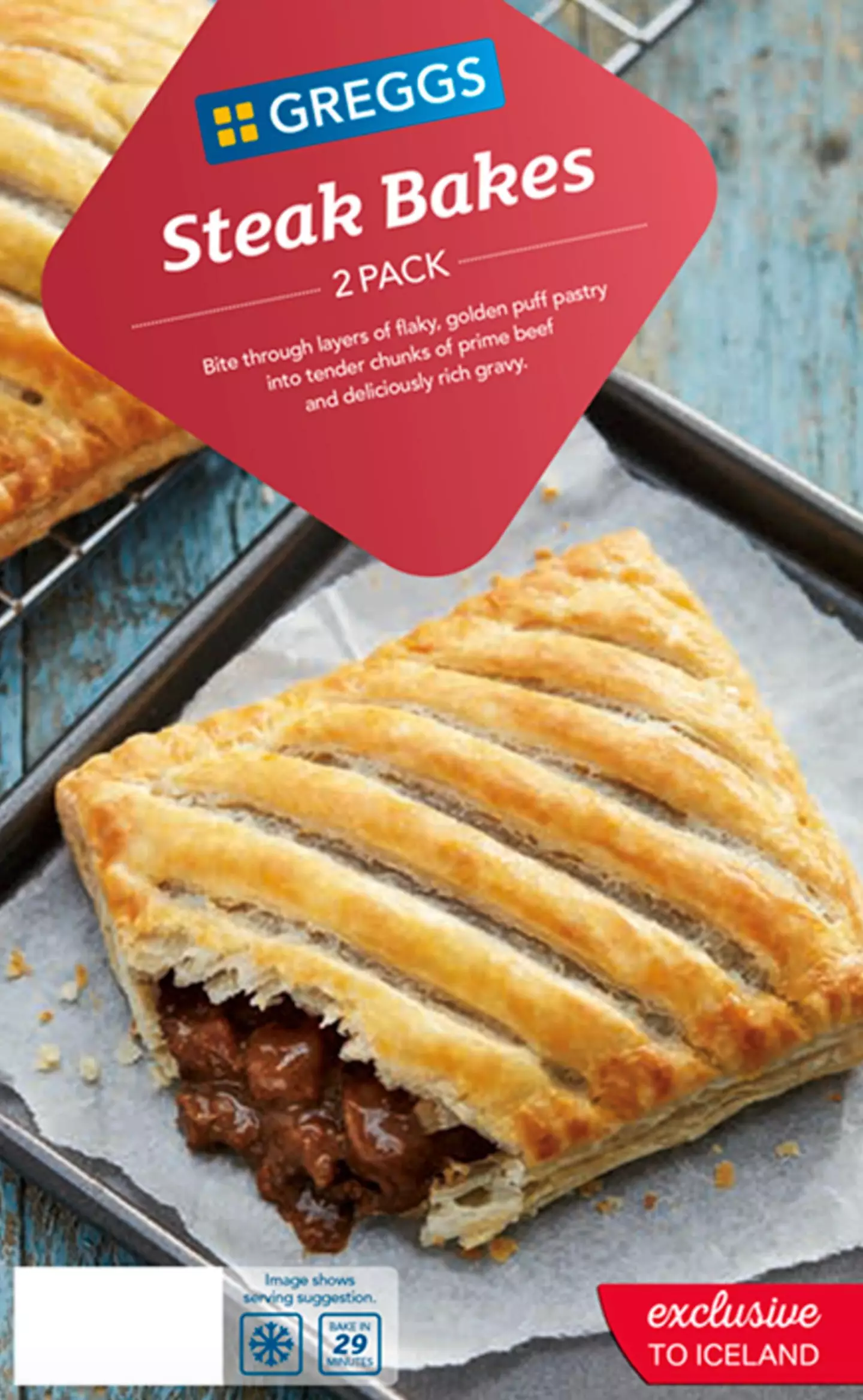 The 280g two-pack of Greggs Steak Bakes has been recalled (Iceland)
