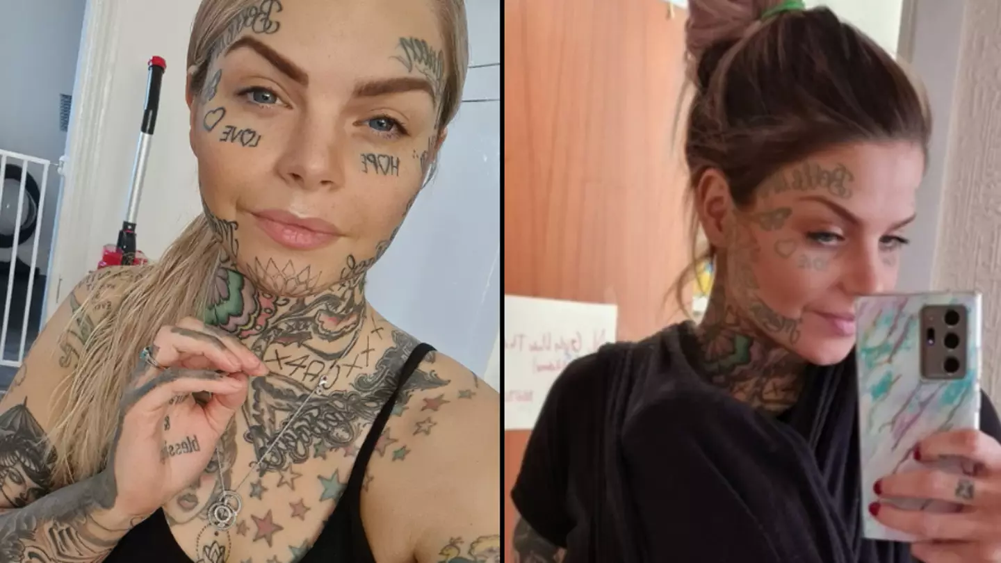 Mum defends 14 face tattoos and says it doesn't make her a bad parent