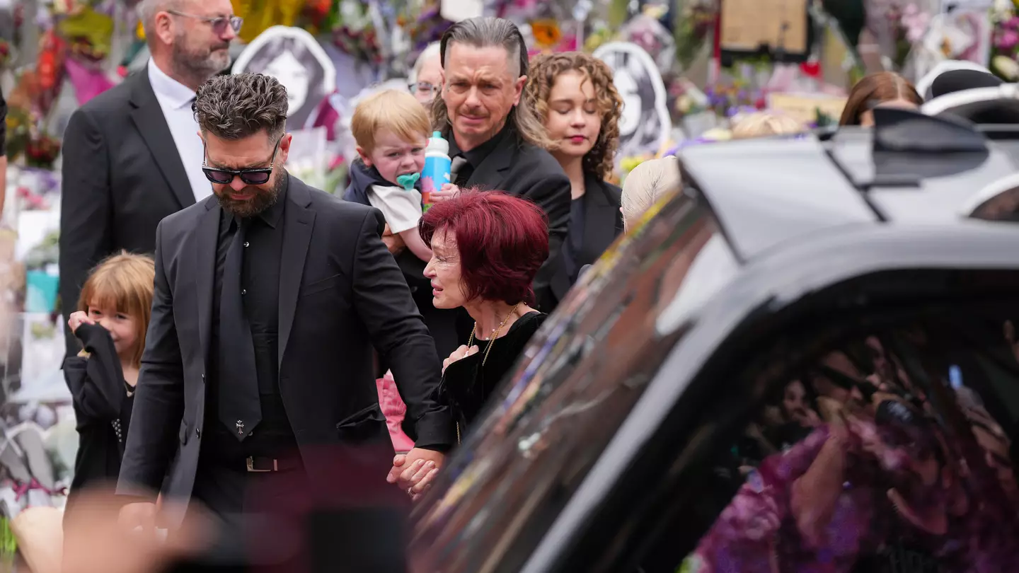 Ozzy Osbourne fans ‘broken’ after seeing distraught wife Sharon being helped by their kids at funeral