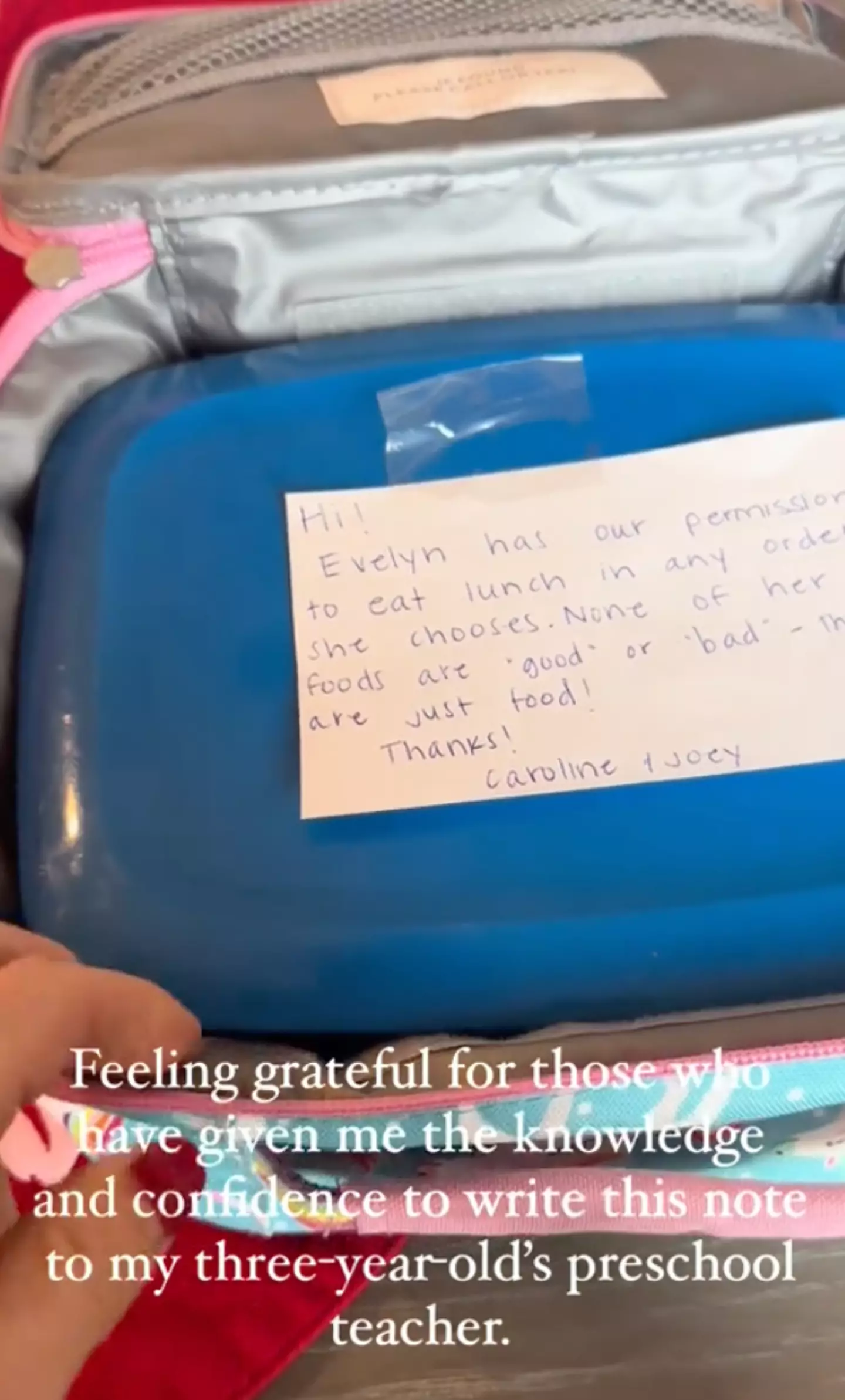 The mum left the note in her daughter's lunchbox. TikTok/@pezzi.shop