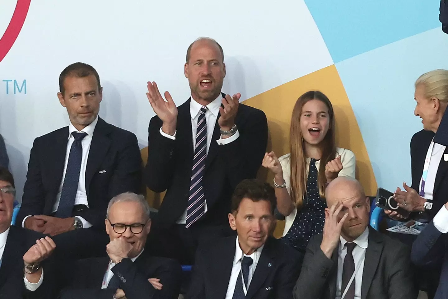 Charlotte appeared at the Women's Euros final with father William (Crystal Pix/MB Media/Getty Images)