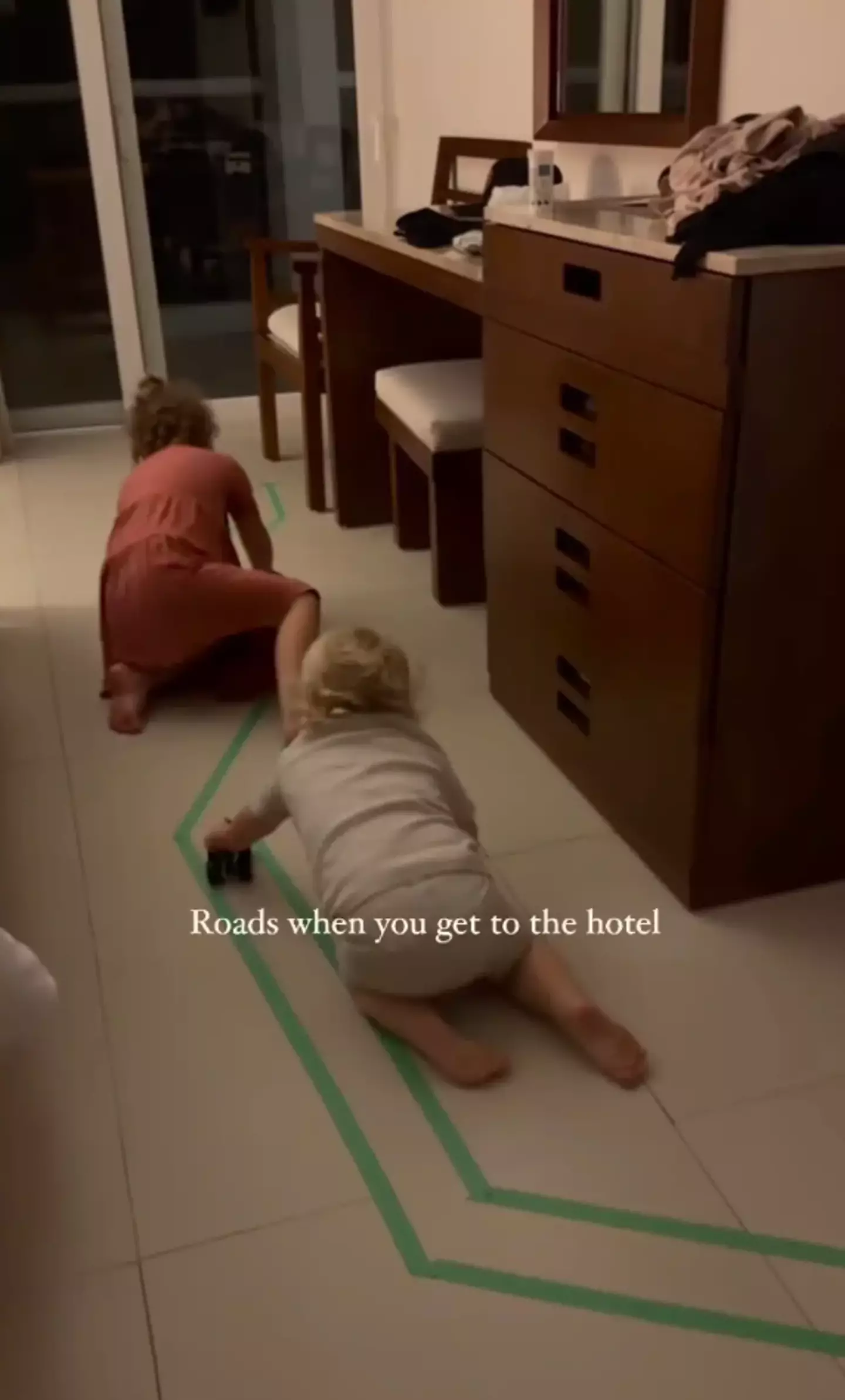 Nichola uses the tape to create brand new fun games for her kids.