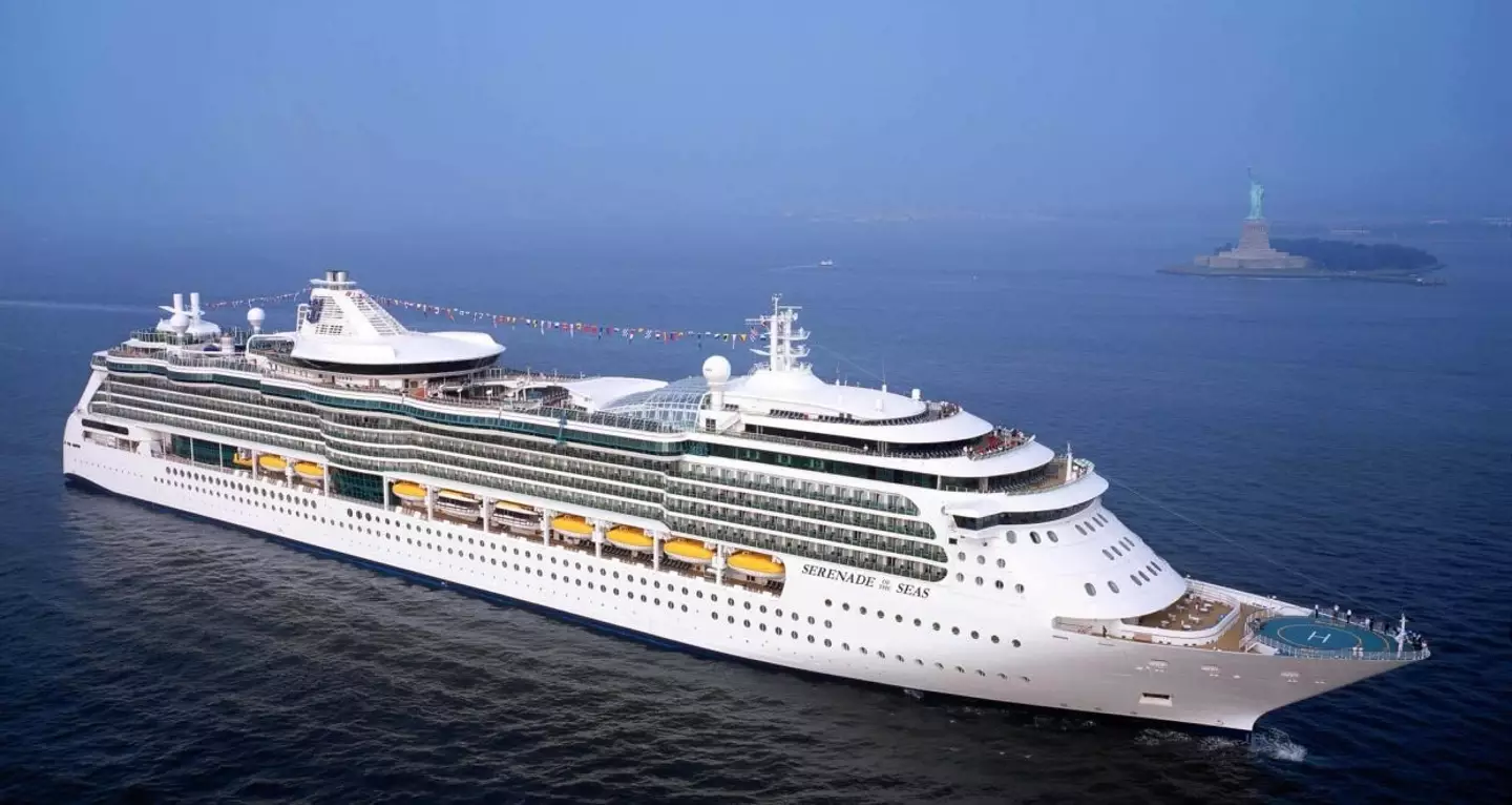 The ship is believed to be Royal Caribbean's Serenade of the Seas.