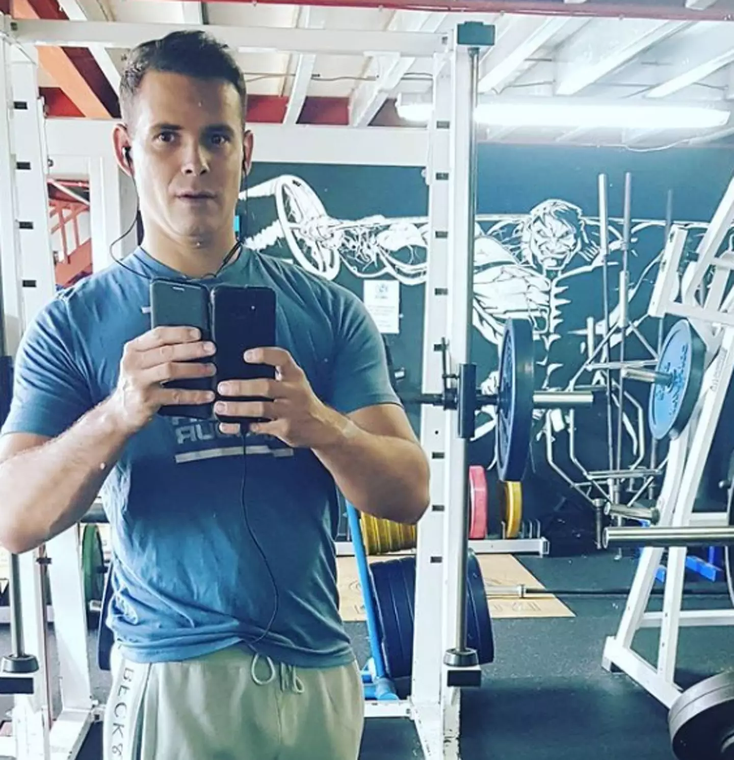 Luke regularly posts gym selfies and talks about his journey (