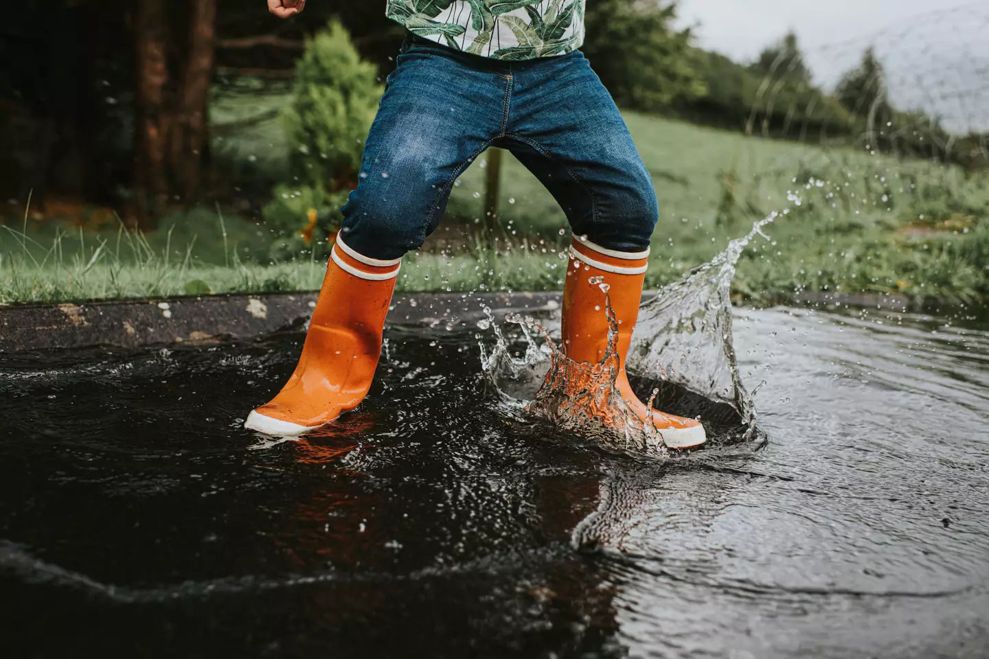 Janelle's youngster was reportedly splashing in the rain without his coat on (Getty Stock Image)