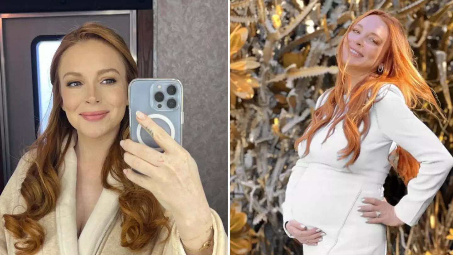 Lindsay Lohan shares first photos of her baby bump