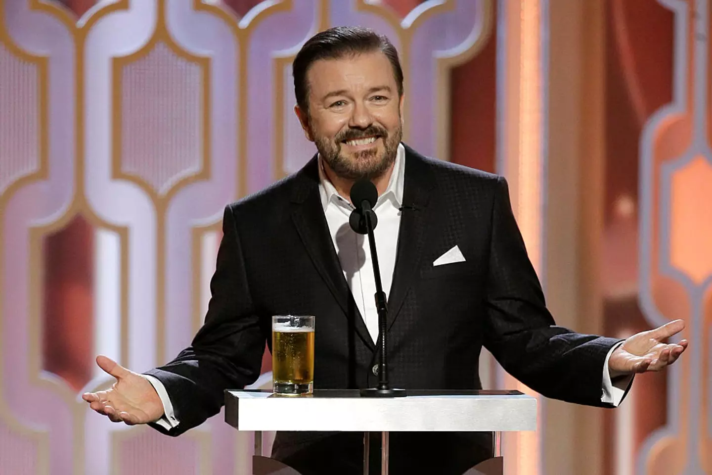 Gervais is well known for his savage jokes (Paul Drinkwater/NBCUniversal via Getty Images)