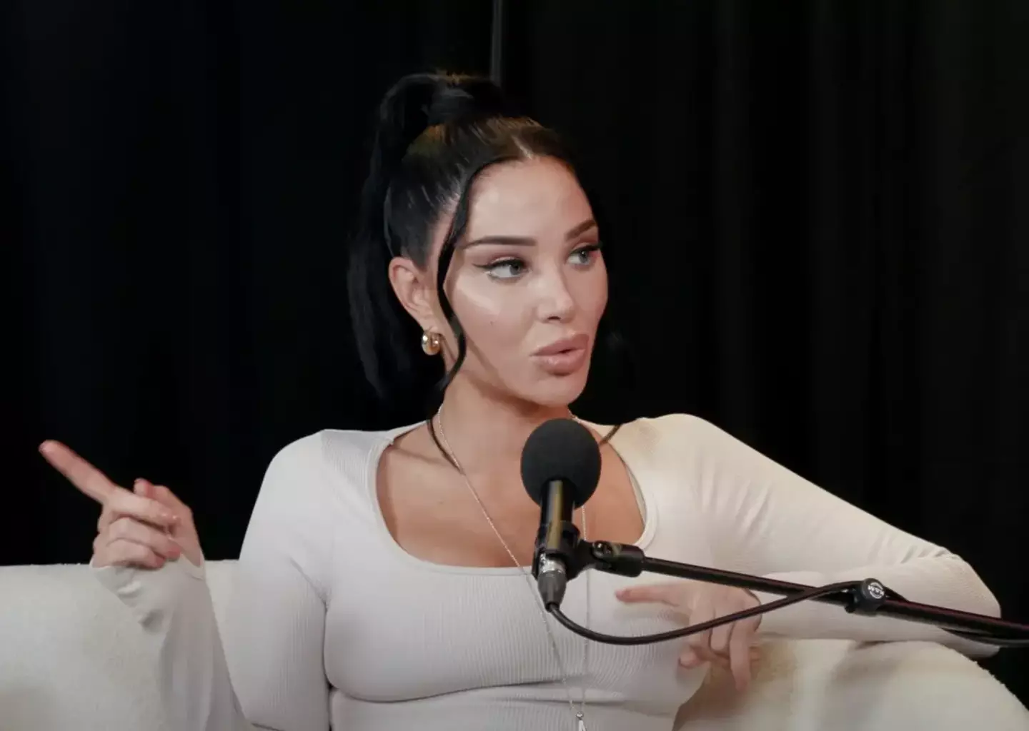 The star revealed her real name on the podcast. (Sowrongit’srightwitholivaattwood/YouTube)