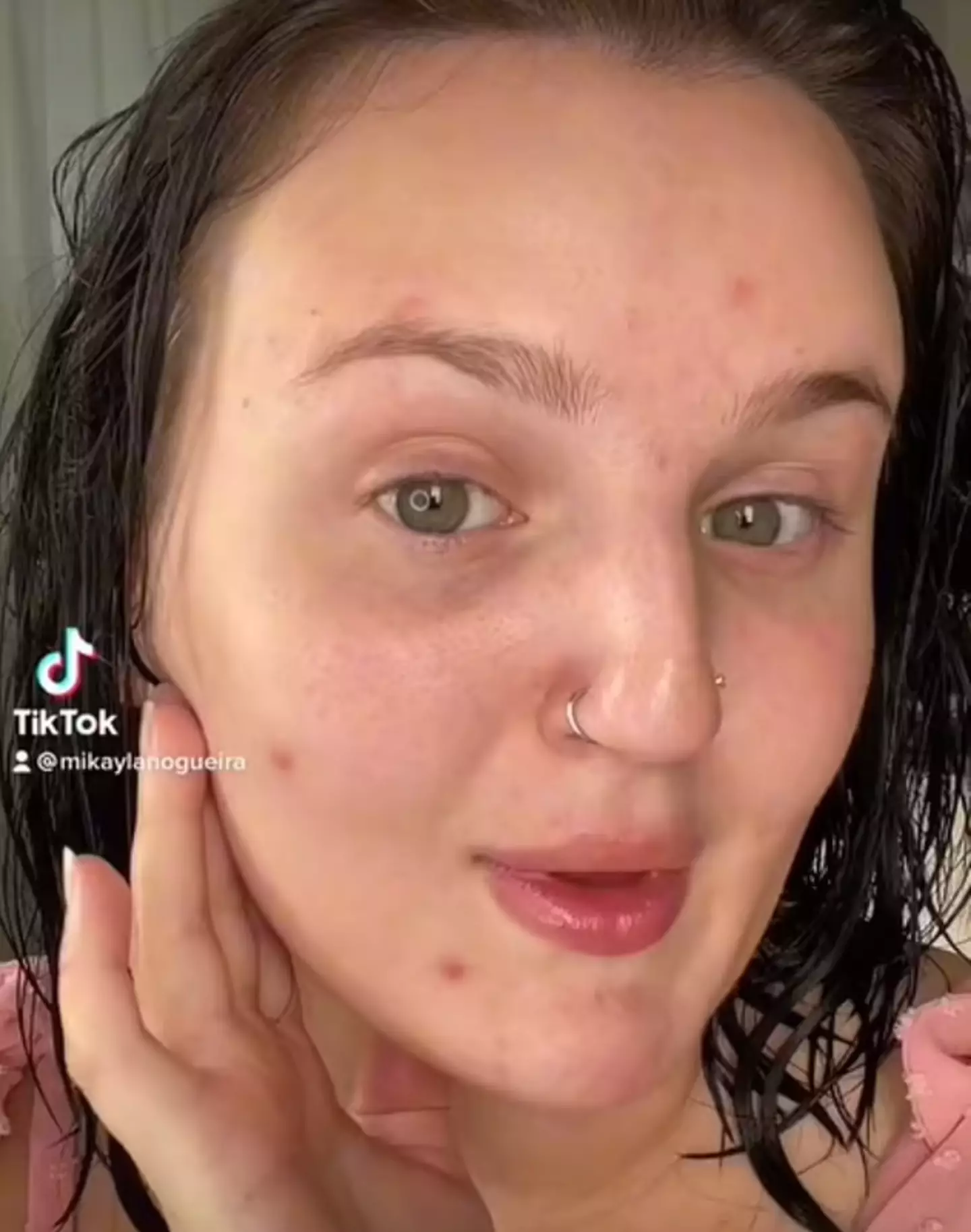 Mikayla shared her 'sticky' method for hiding blemishes.