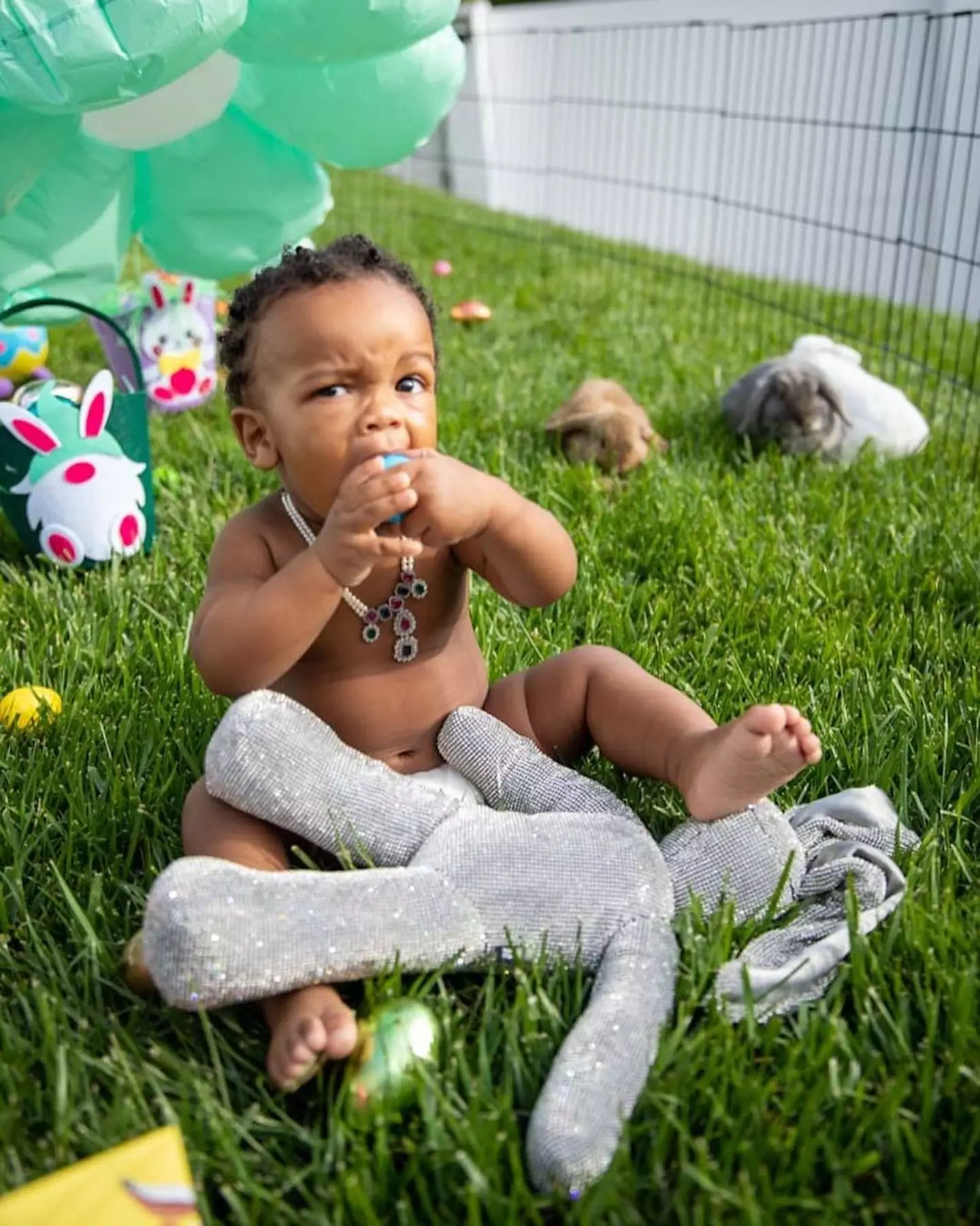 The couple's first child, who was born in May last year.