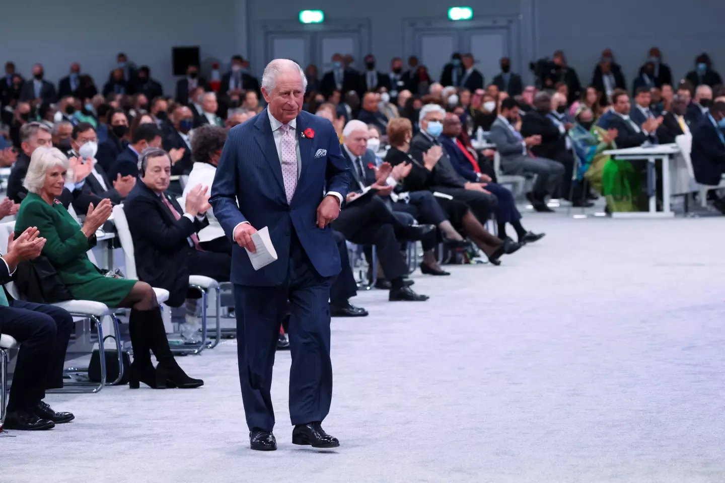 Prince Charles stumbled as he went to address world leaders (