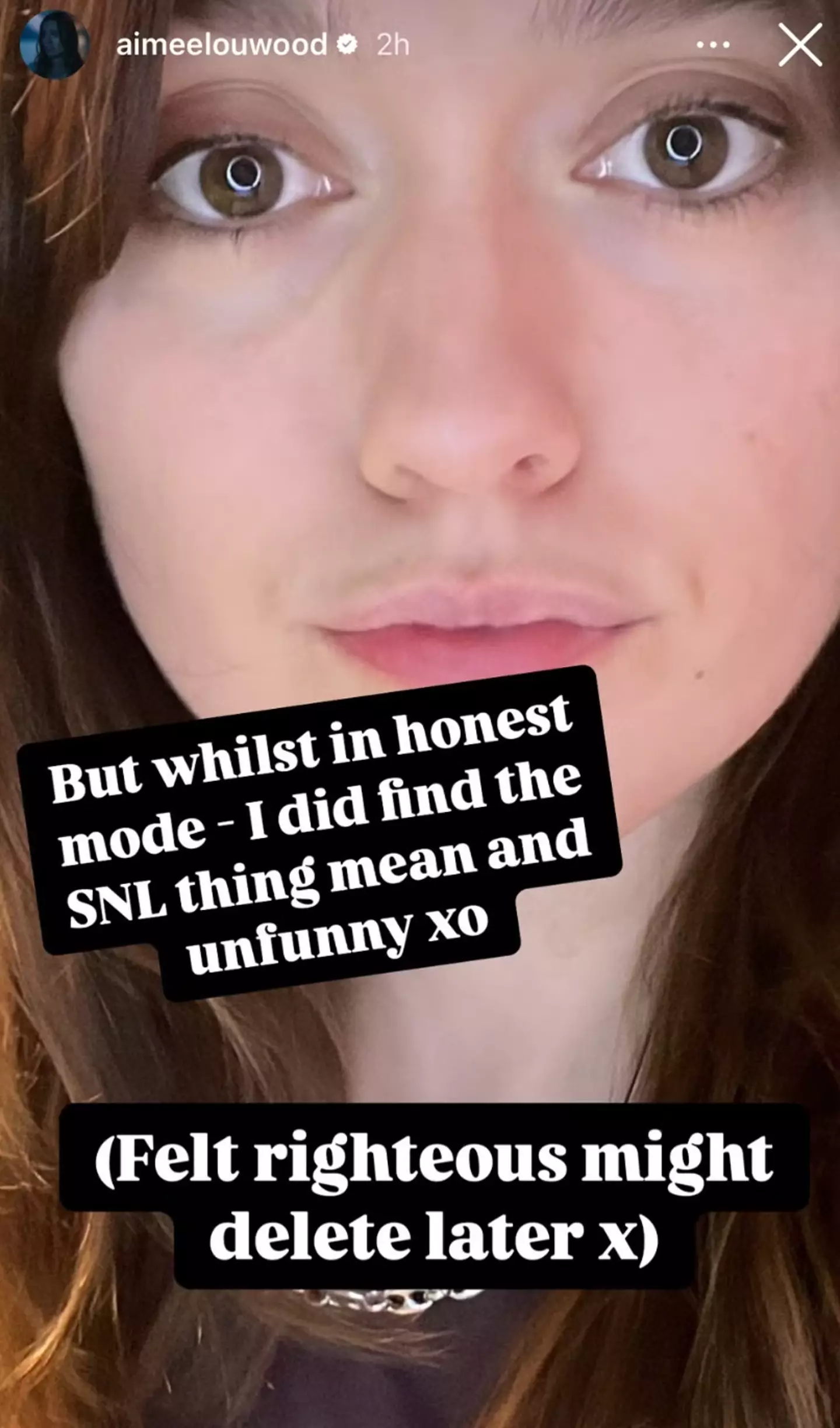 Wood responded to the sketch (Instagram/@aimeelouwood)