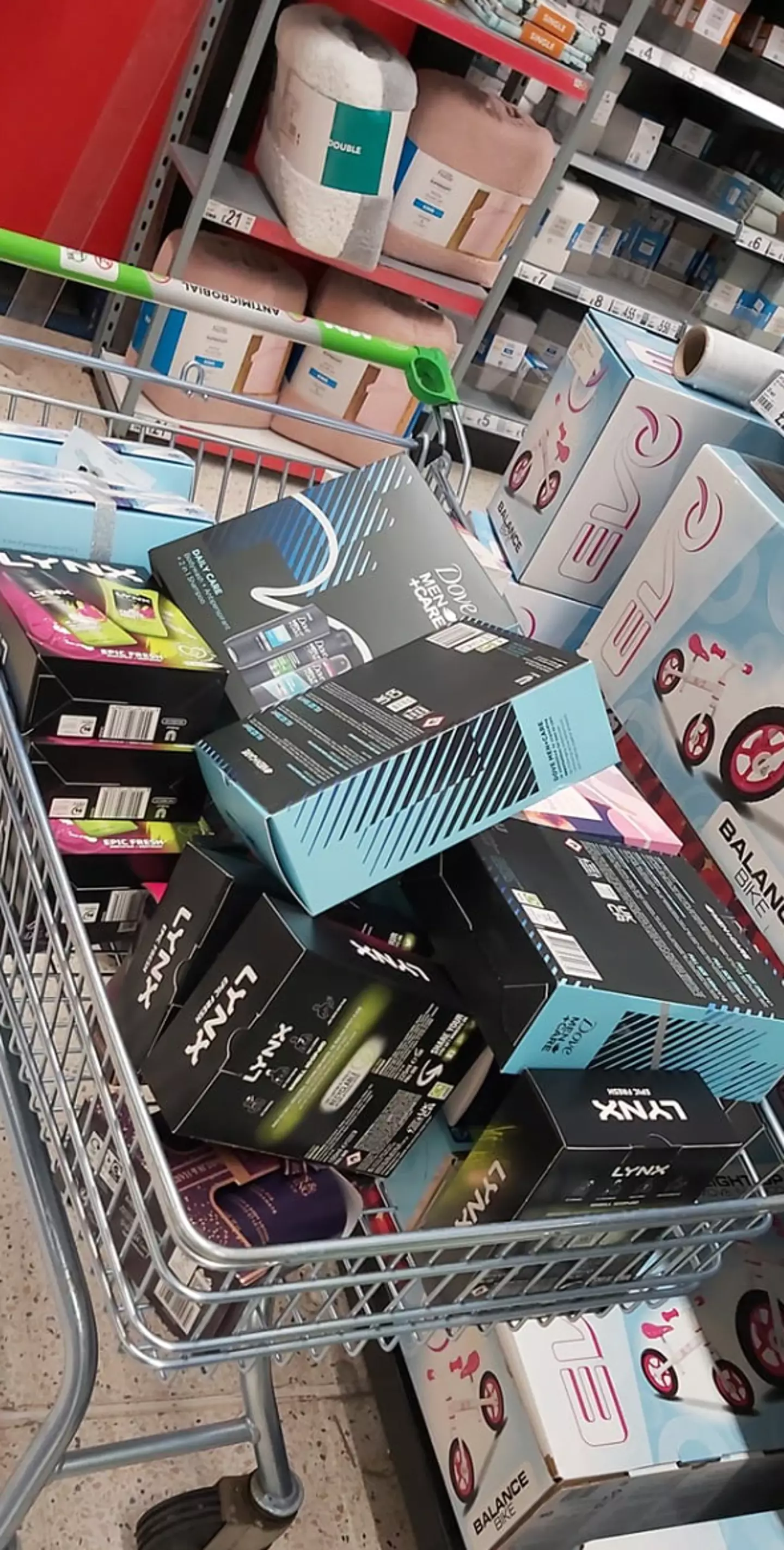 One woman has finished her shopping for next Christmas.