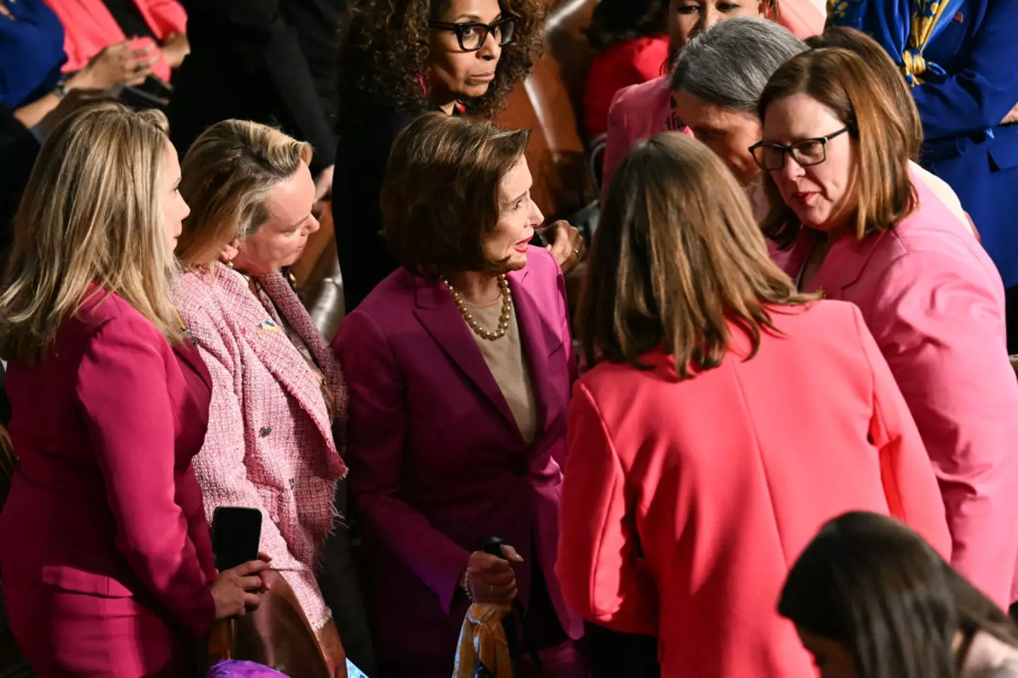 A number of representatives wore pink during Donald Trump's Congress speech on Tuesday (JIM WATSON / Contributor / Getty Images)