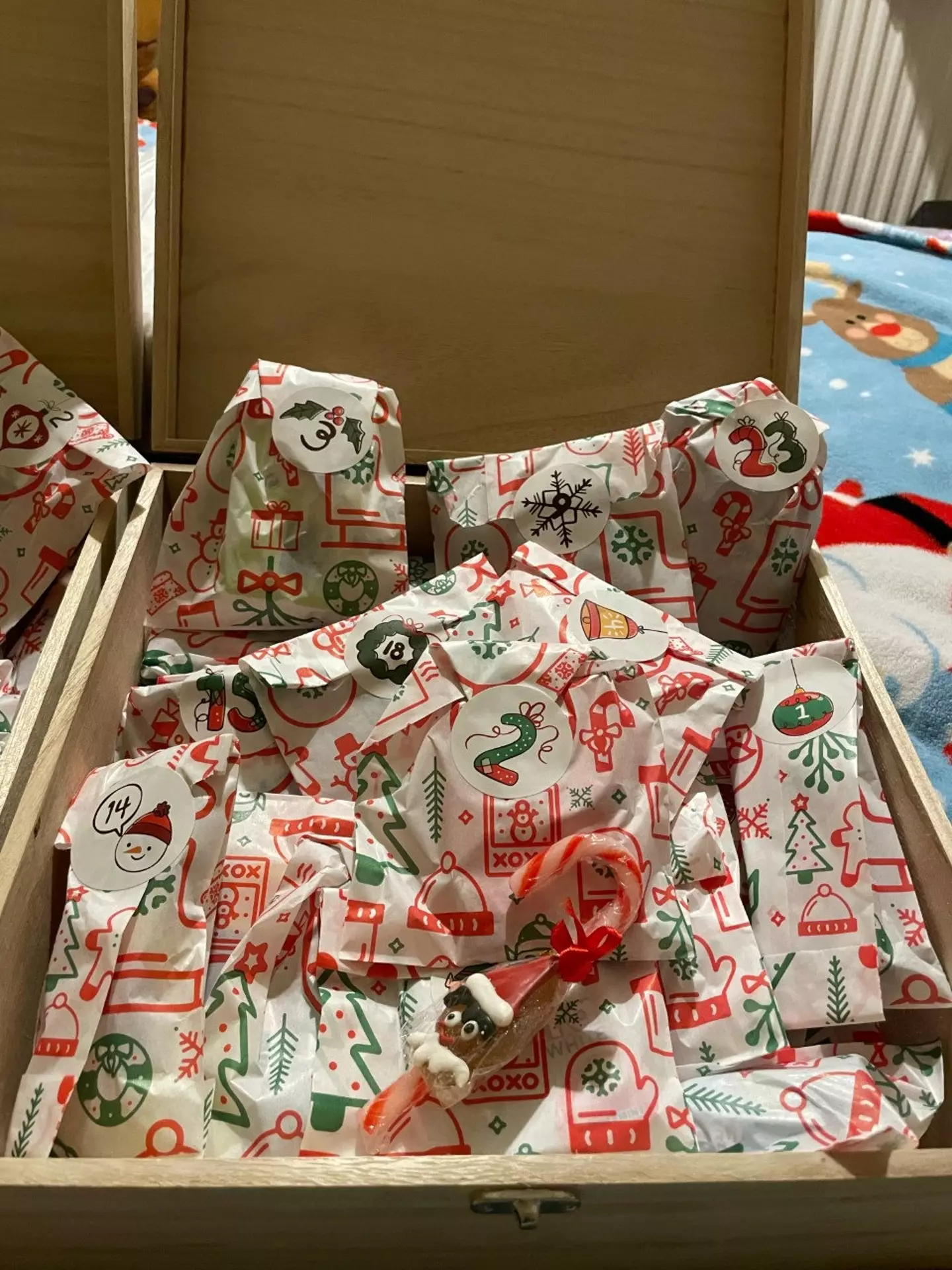 The presents - one for each day of December - were individually wrapped by Karina.