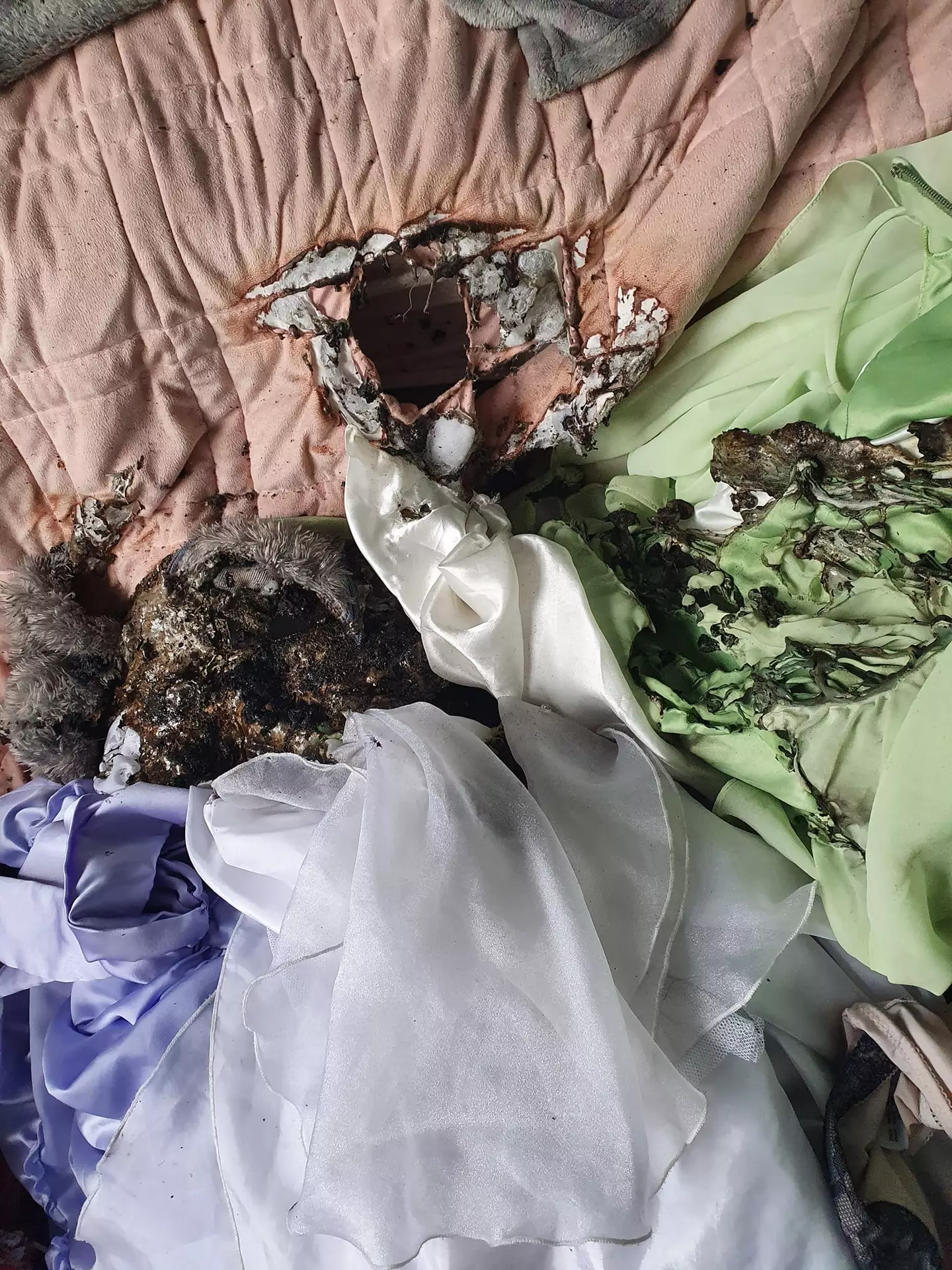 Tracey discovered a fire in her daughter's room.