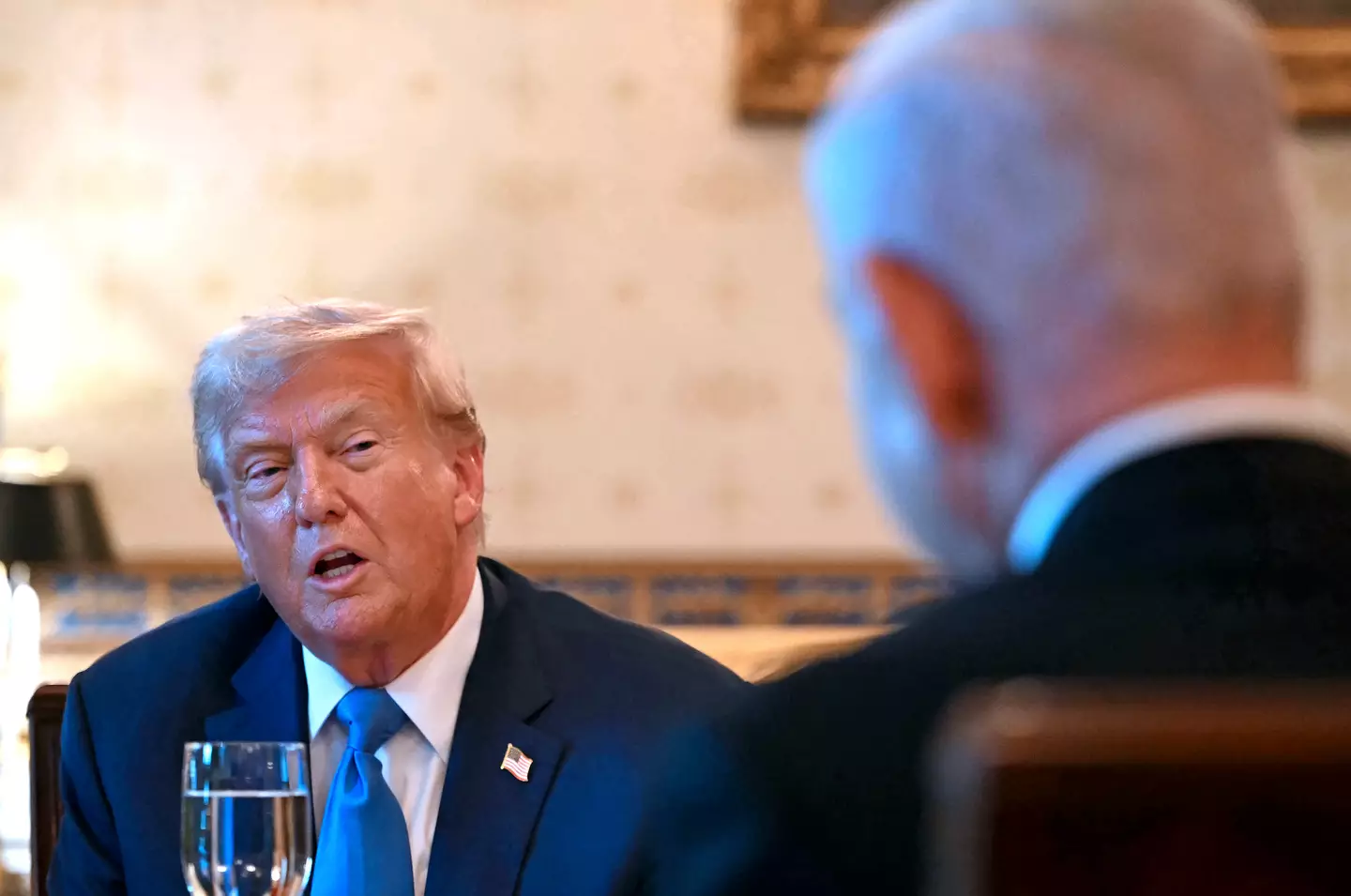 Trump was reportedly surprised by the gesture (ANDREW CABALLERO-REYNOLDS/AFP via Getty Images)