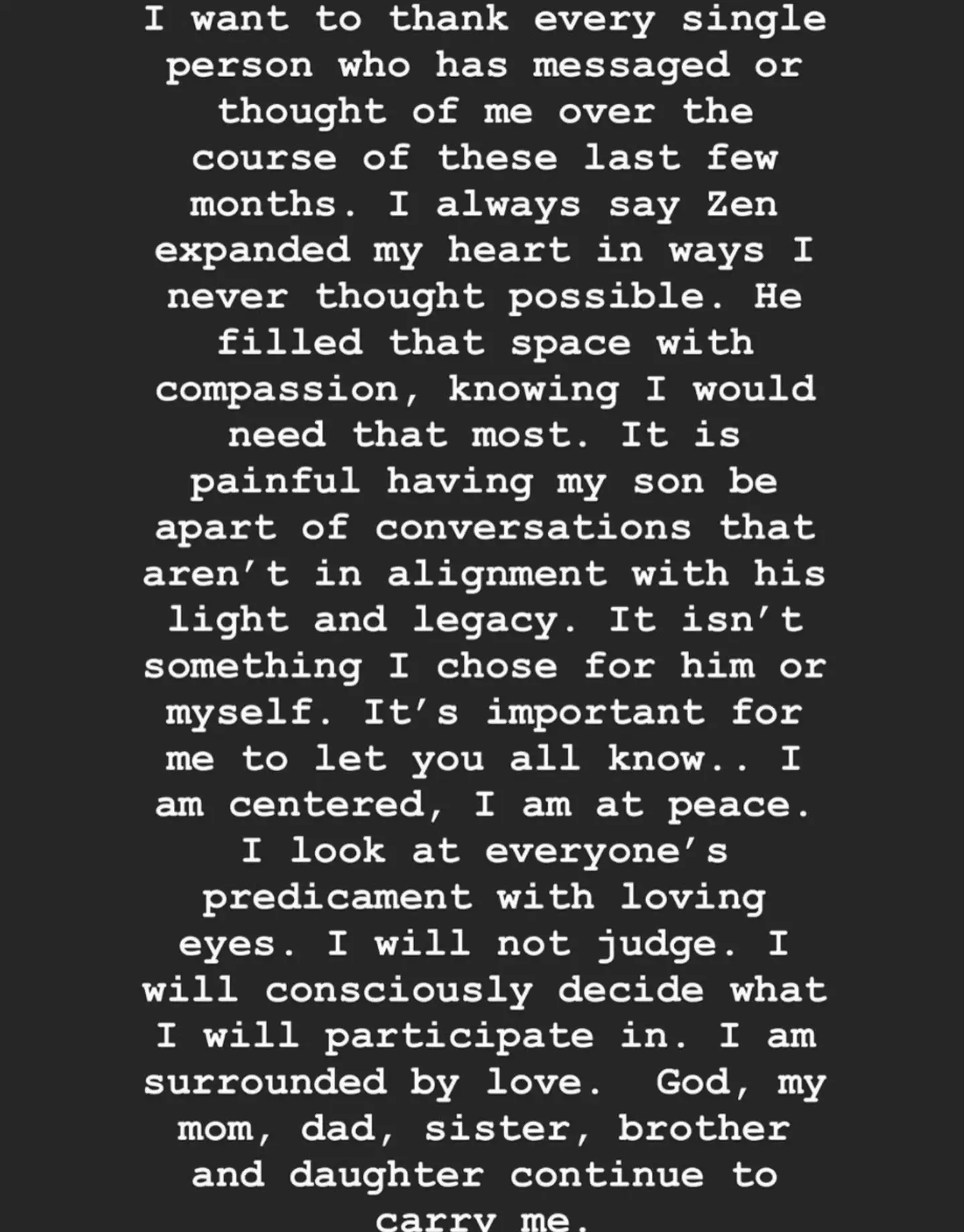 Alyssa Scott posted a statement on Instagram (