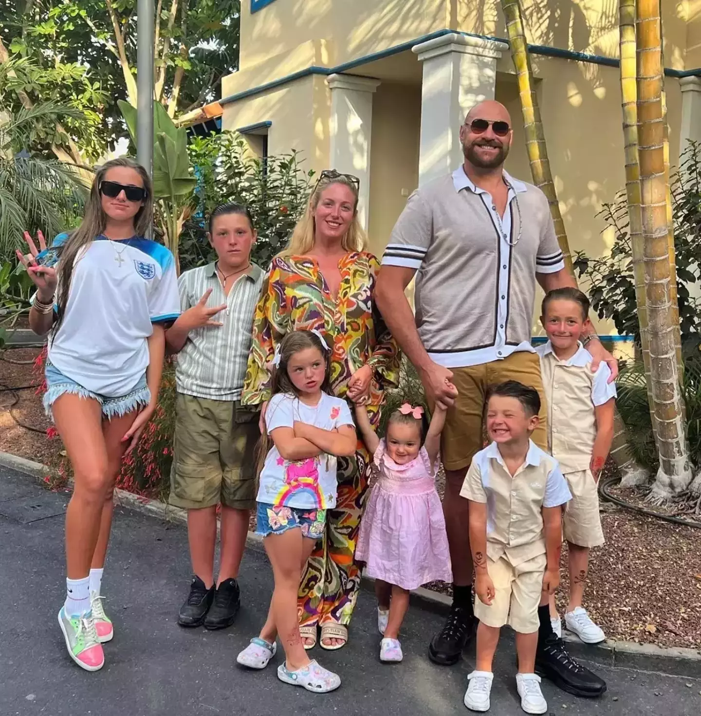 The Furys with their six eldest kids.