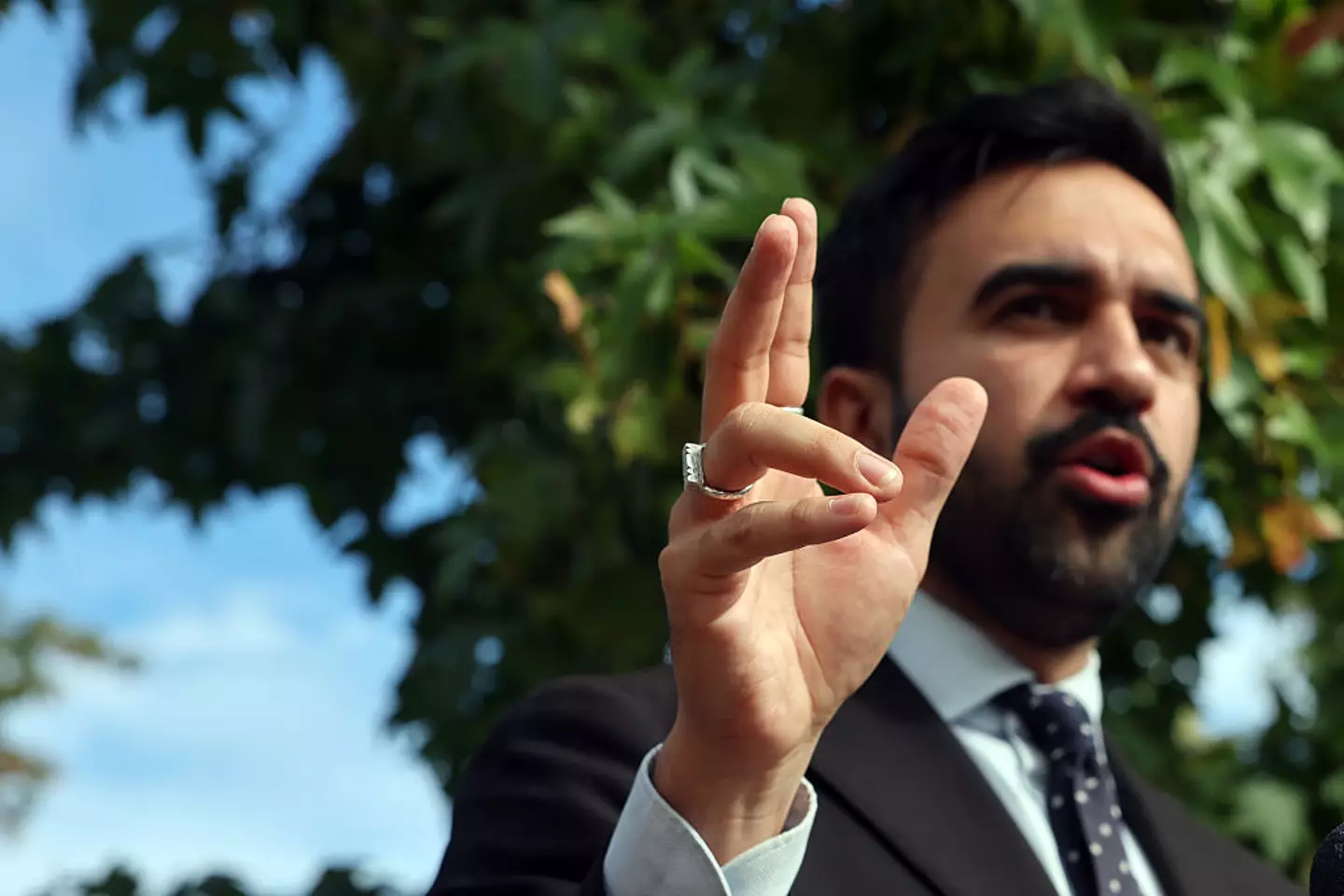 There's reportedly a key significance behind each of Mamdani's three silver rings (Spencer Platt / Staff / Getty Images)