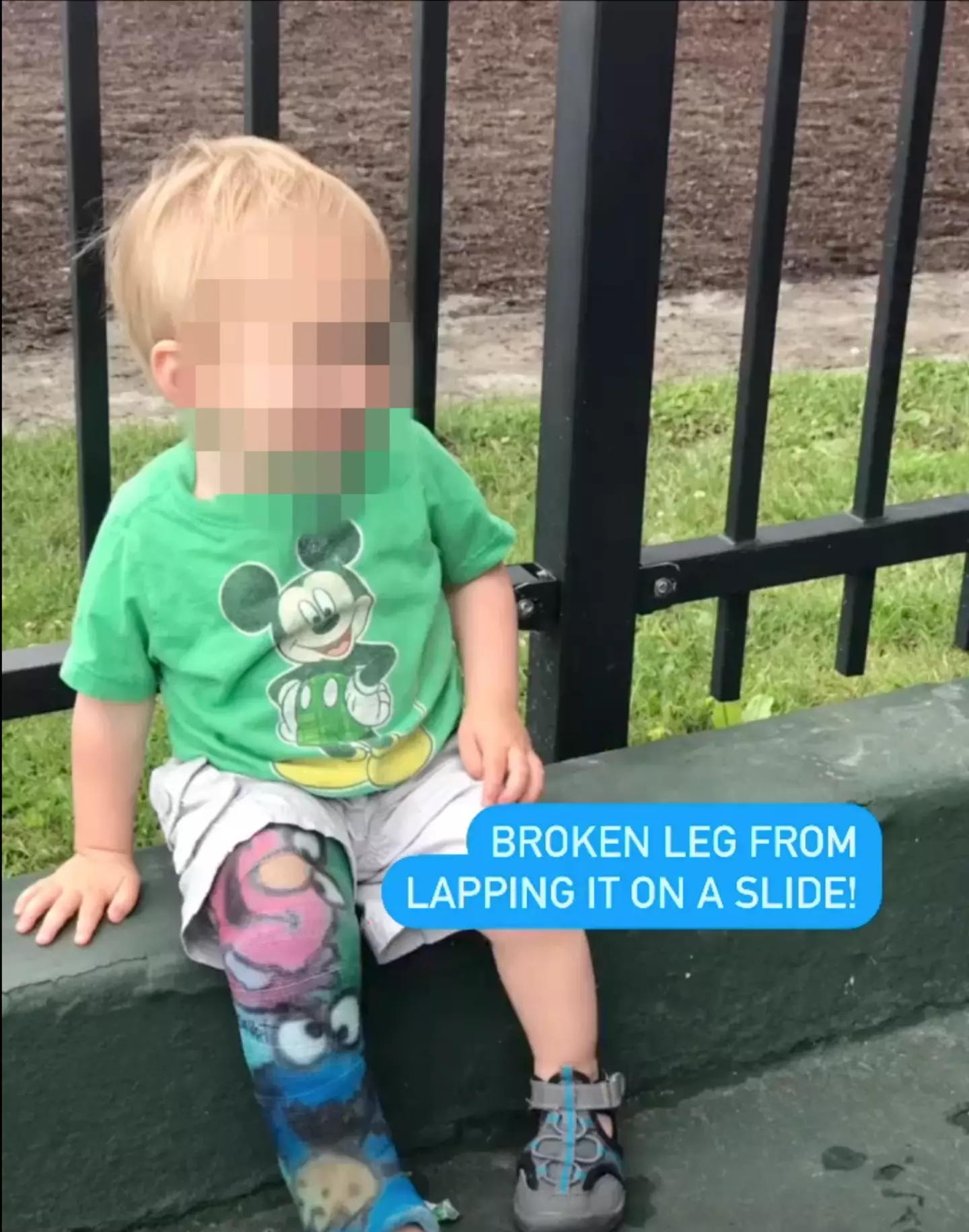A mum issued a warning about slides. (