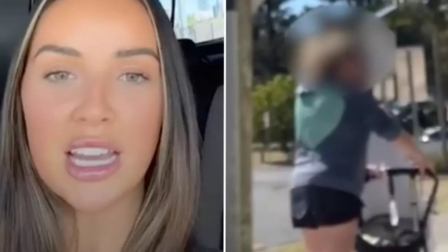 Woman yells at influencers to 'get a real job' after they were taking photos on street