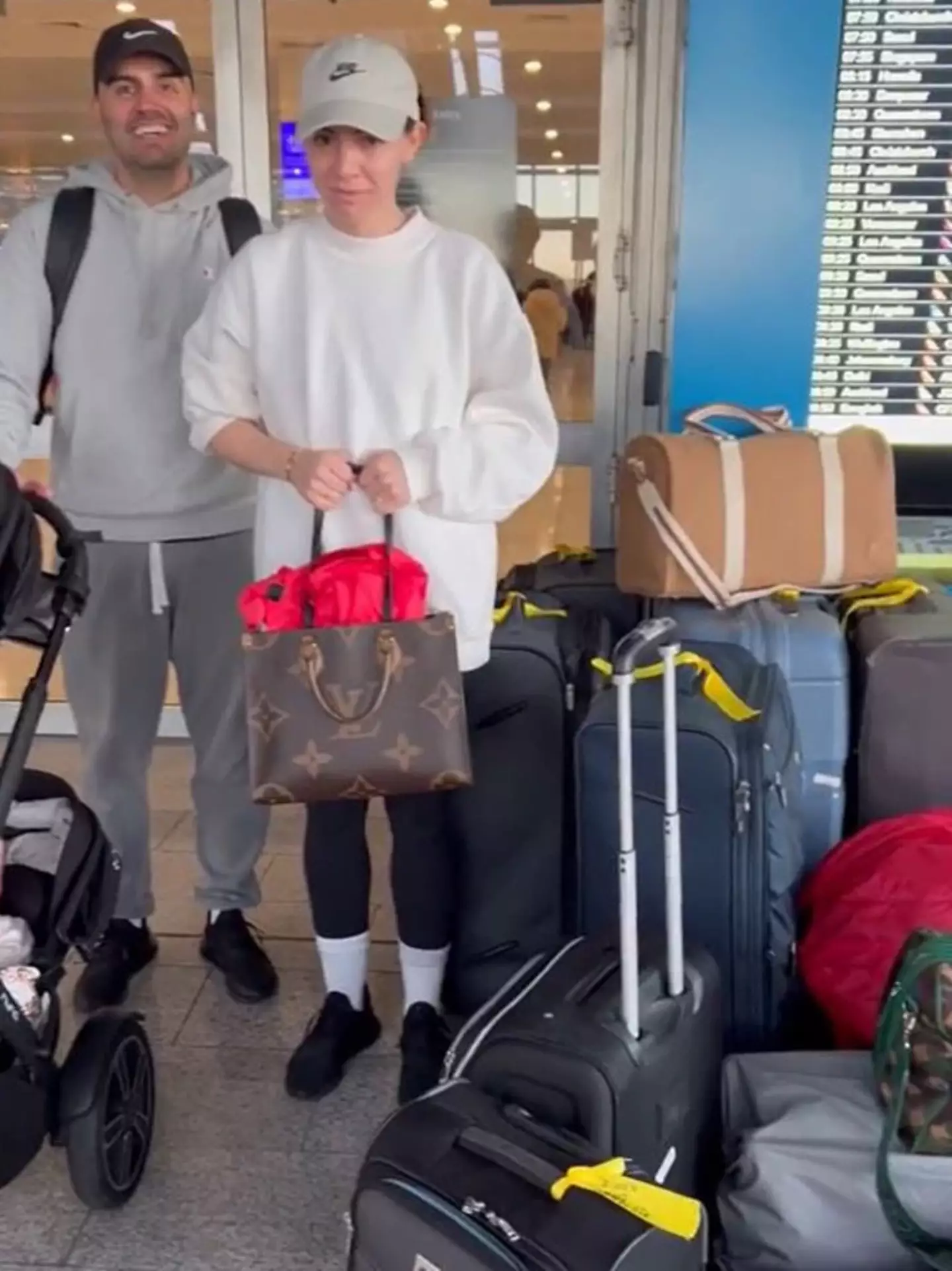 The family travelled with 18 pieces of luggage.