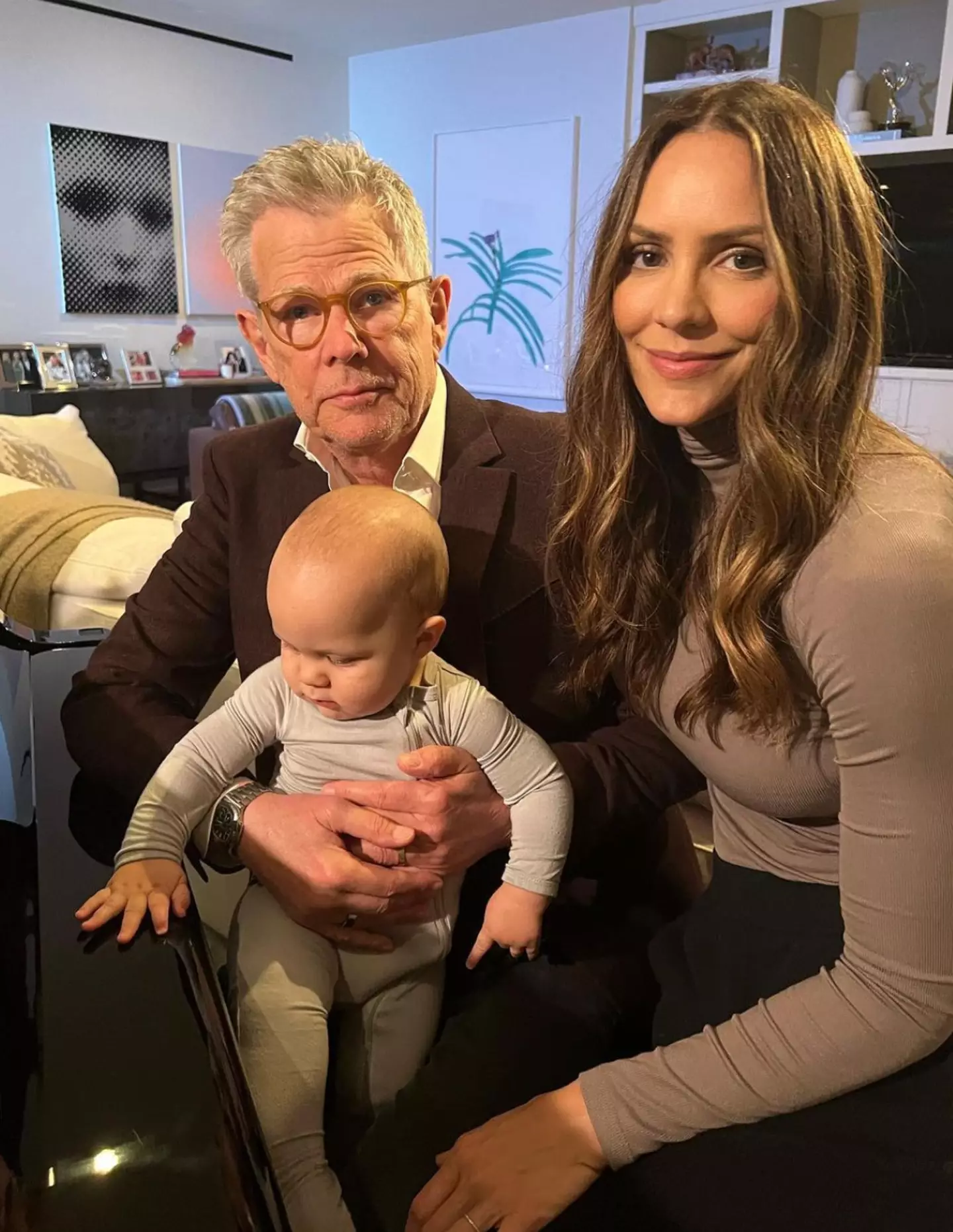 David Foster and Katharine McPhee with their son Rennie.
