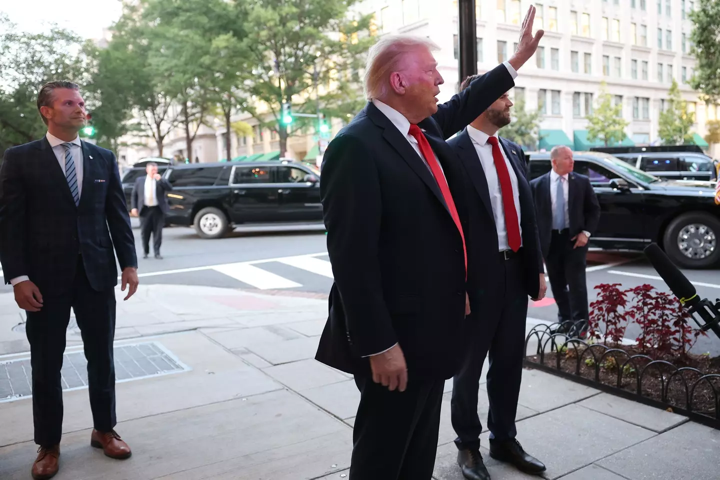 The President was met with a number of protestors (Win McNamee/Getty Images)