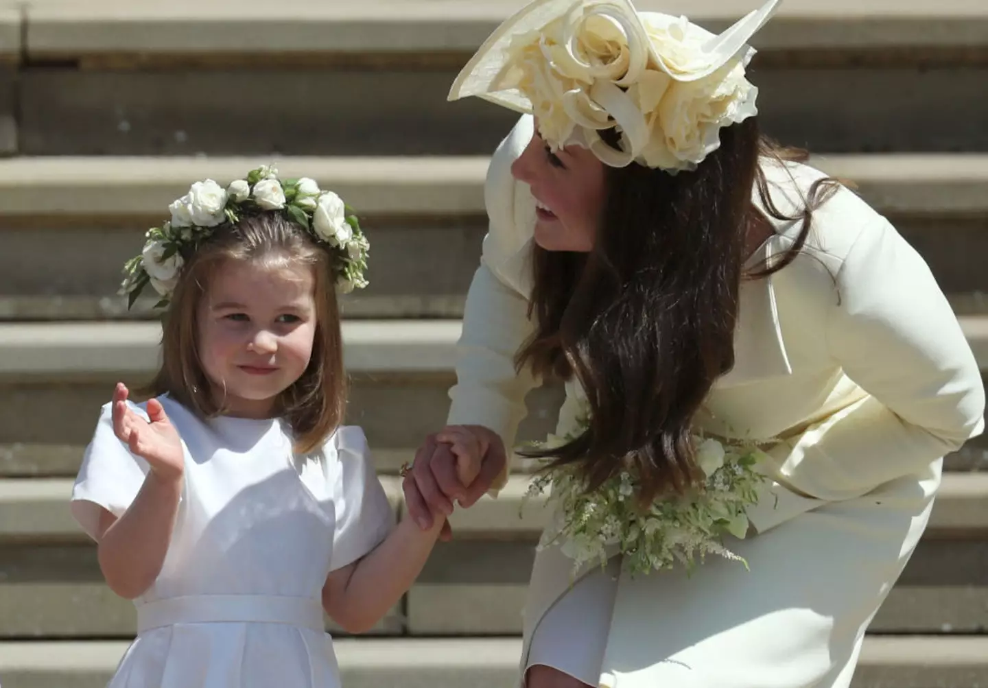 There were some issues over Charlotte's dress (JANE BARLOW/POOL/AFP via Getty Images)