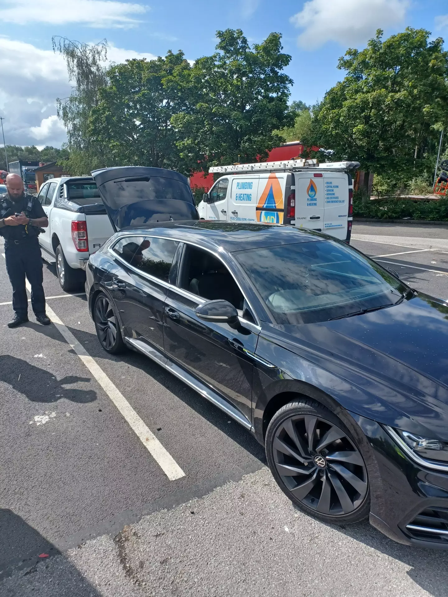 Police stopped the car on the M6 motorway.