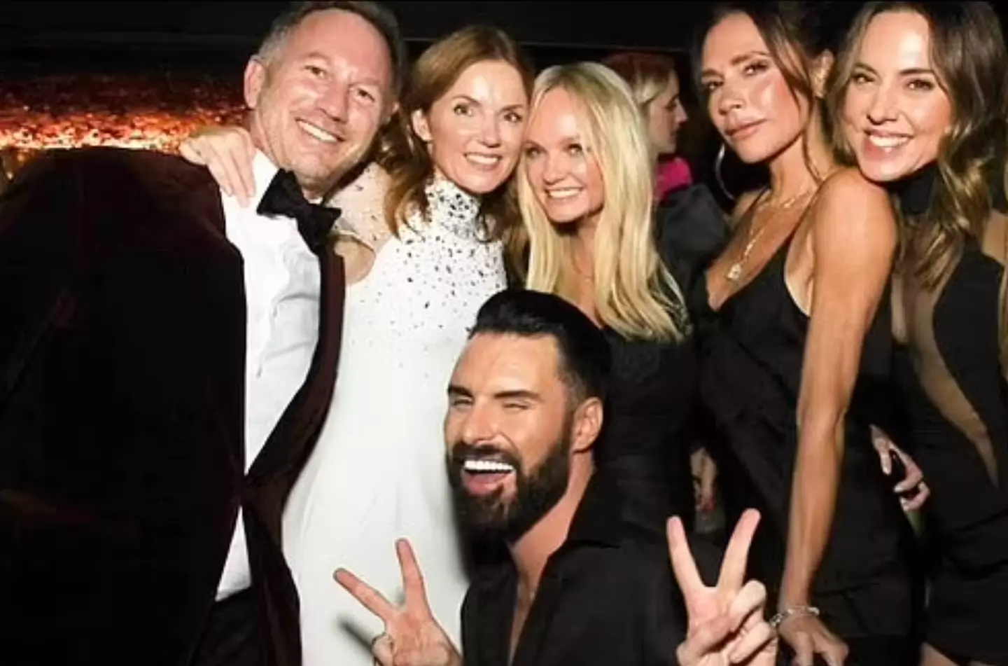 Celebrities such as Rylan, Holly Willoughby and Poppy Delevingne all gathered at Geri’s home.