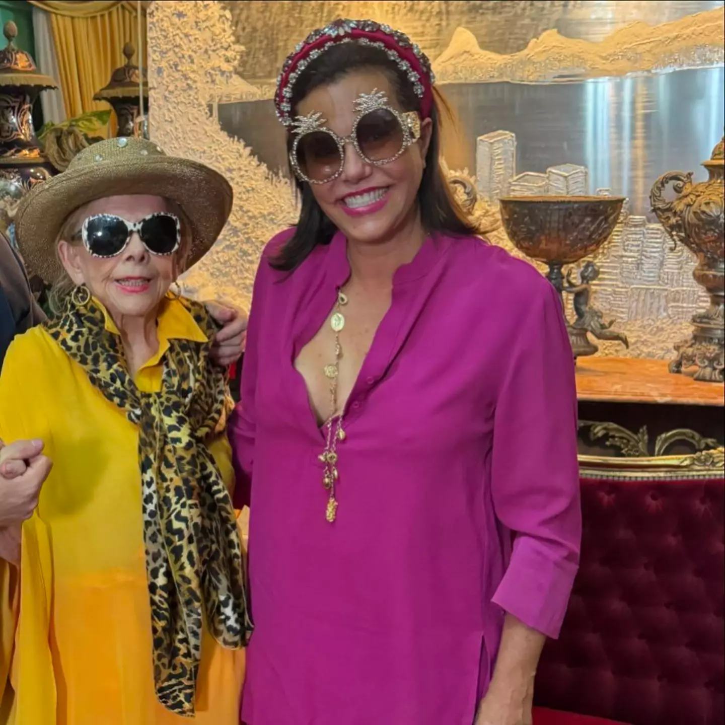 Regina Gonçalves (left) pictured with friend Narcisa Tamborindeguy. (Instagram/@narcisat)