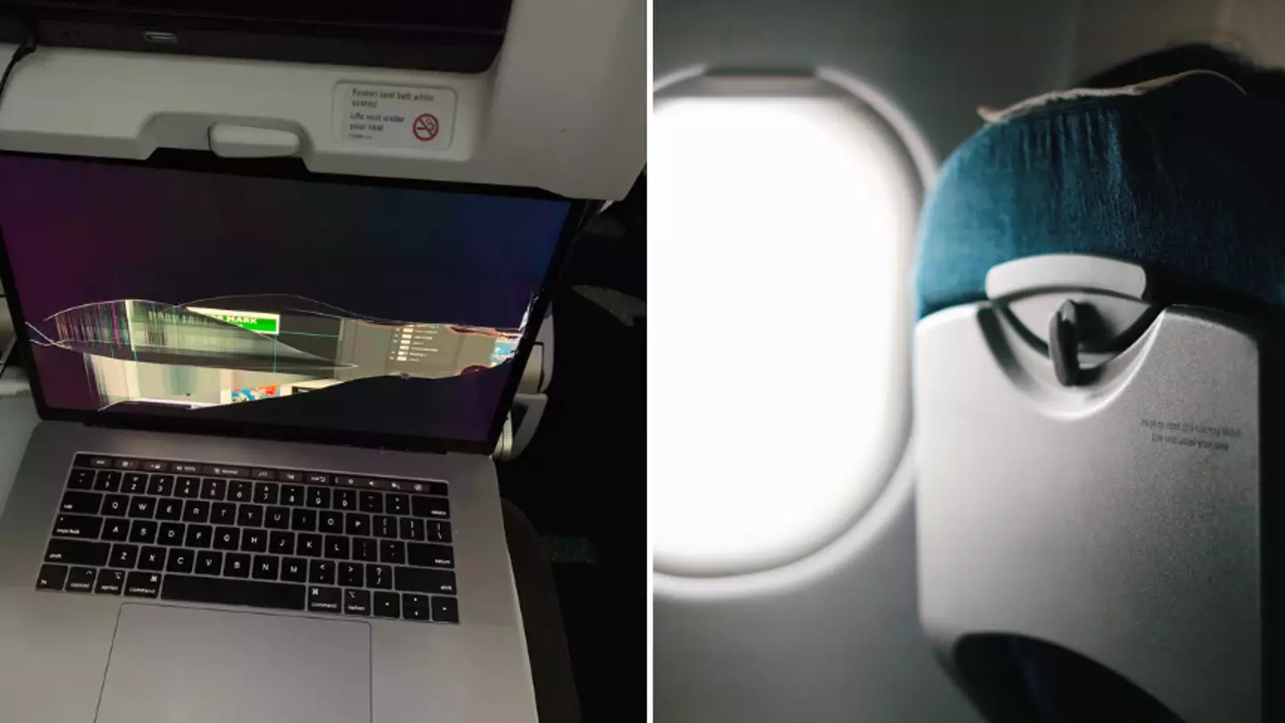 Plane passenger's laptop destroyed after person in front reclines their seat